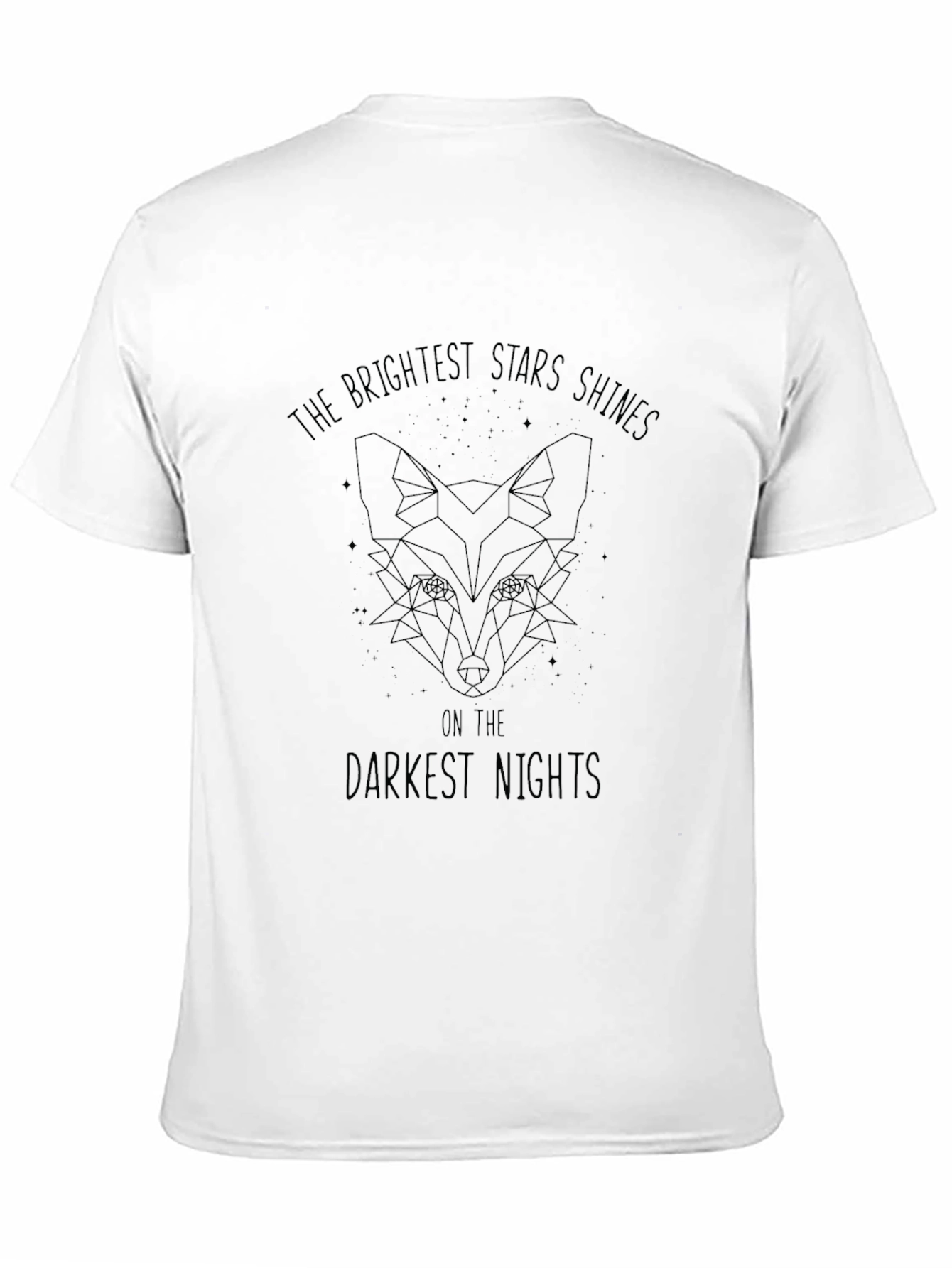 Stars Shine Fox Graphic T-Shirt - Black
