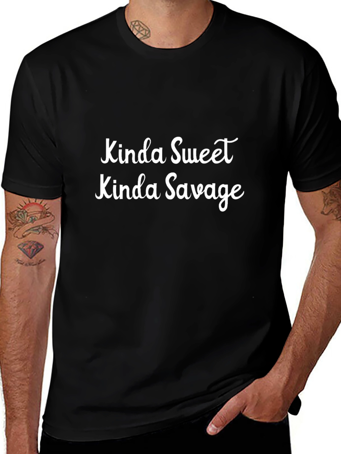 Kinda Sweet Kinda Savage Black Graphic Tee
