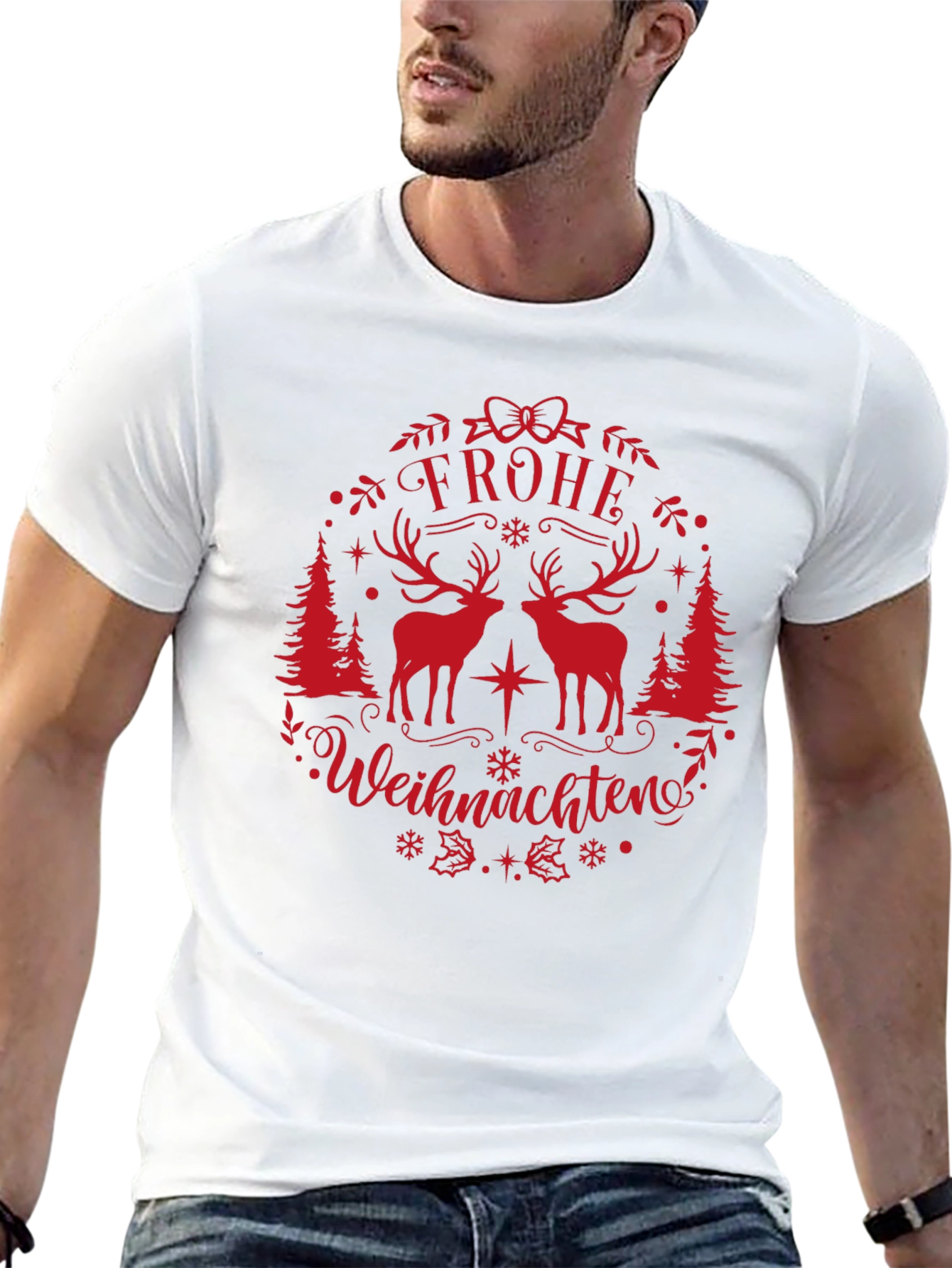 Festive Frohe Weihnachten Graphic T-Shirt