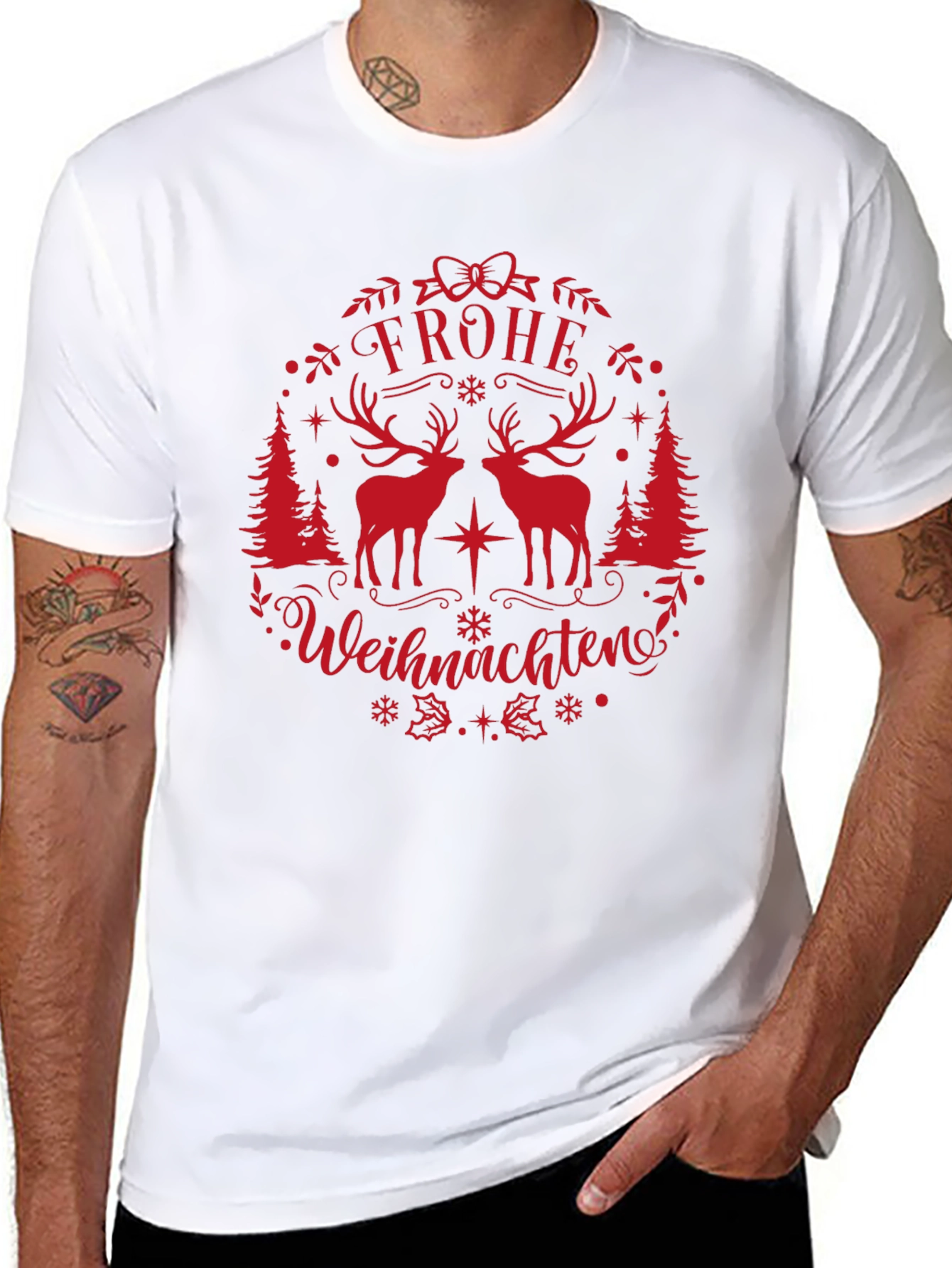 Festive Frohe Weihnachten Graphic T-Shirt