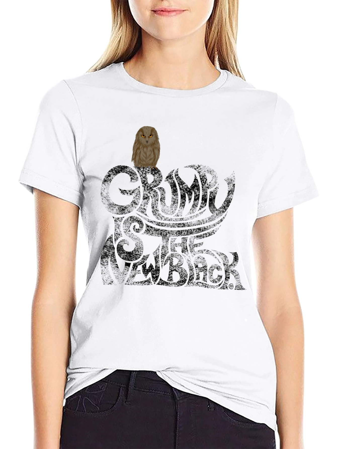 Grumpy Owl Black T-Shirt - Trendy & Unique