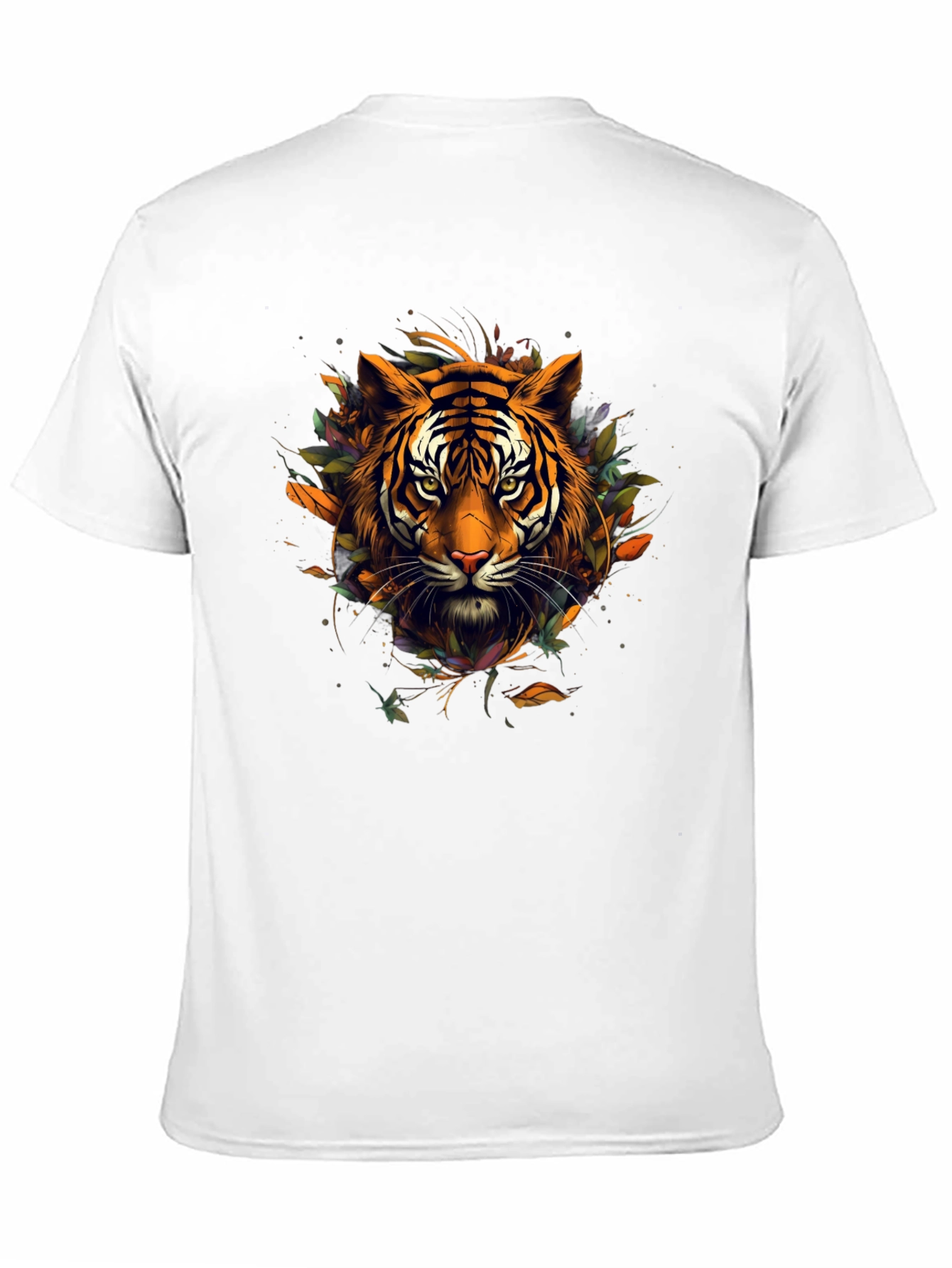 Tiger Graphic Tee - Artistic Feline Design Black T-Shirt