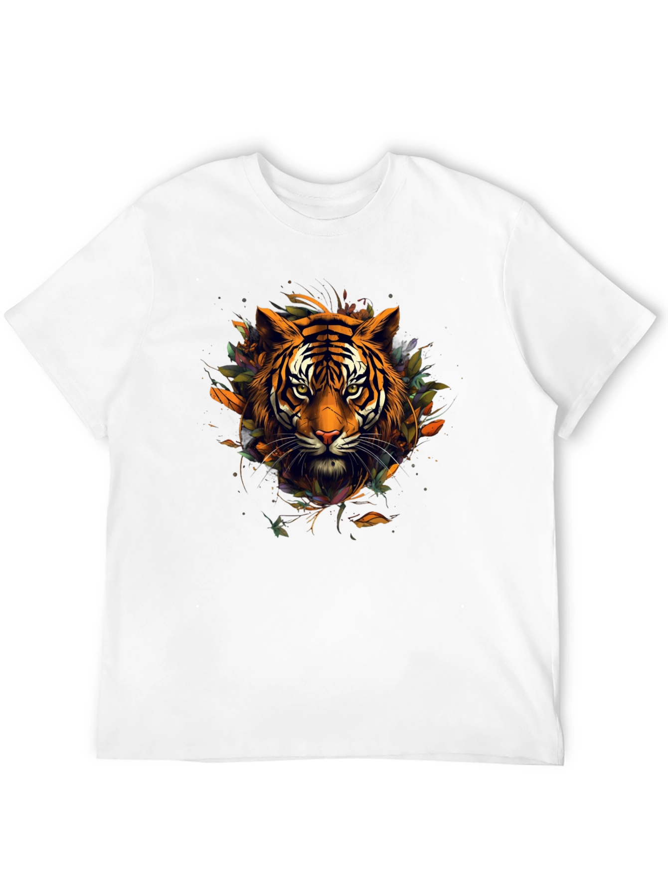 Tiger Graphic Tee - Artistic Feline Design Black T-Shirt