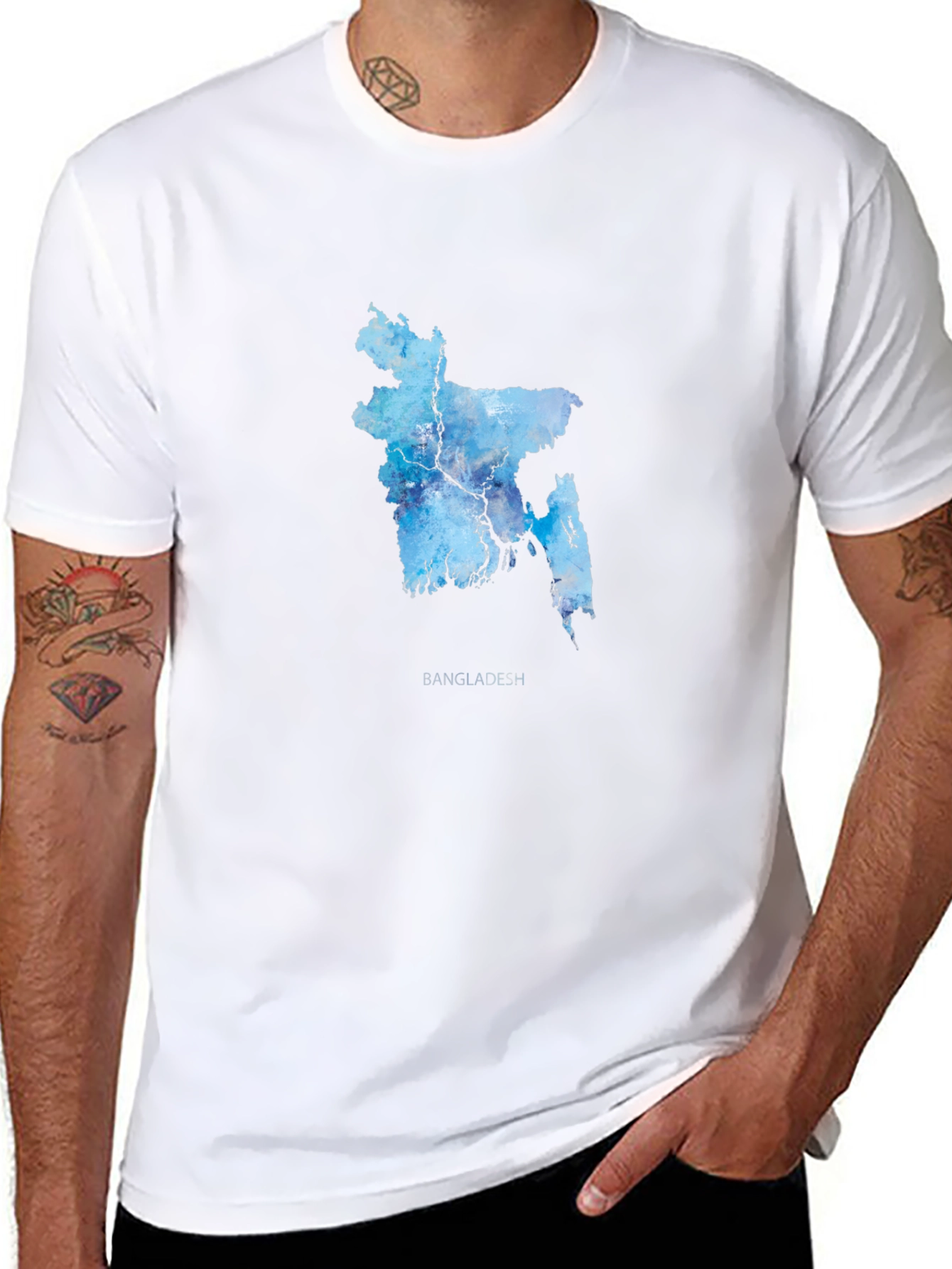 Bangladesh Map Watercolor T-Shirt