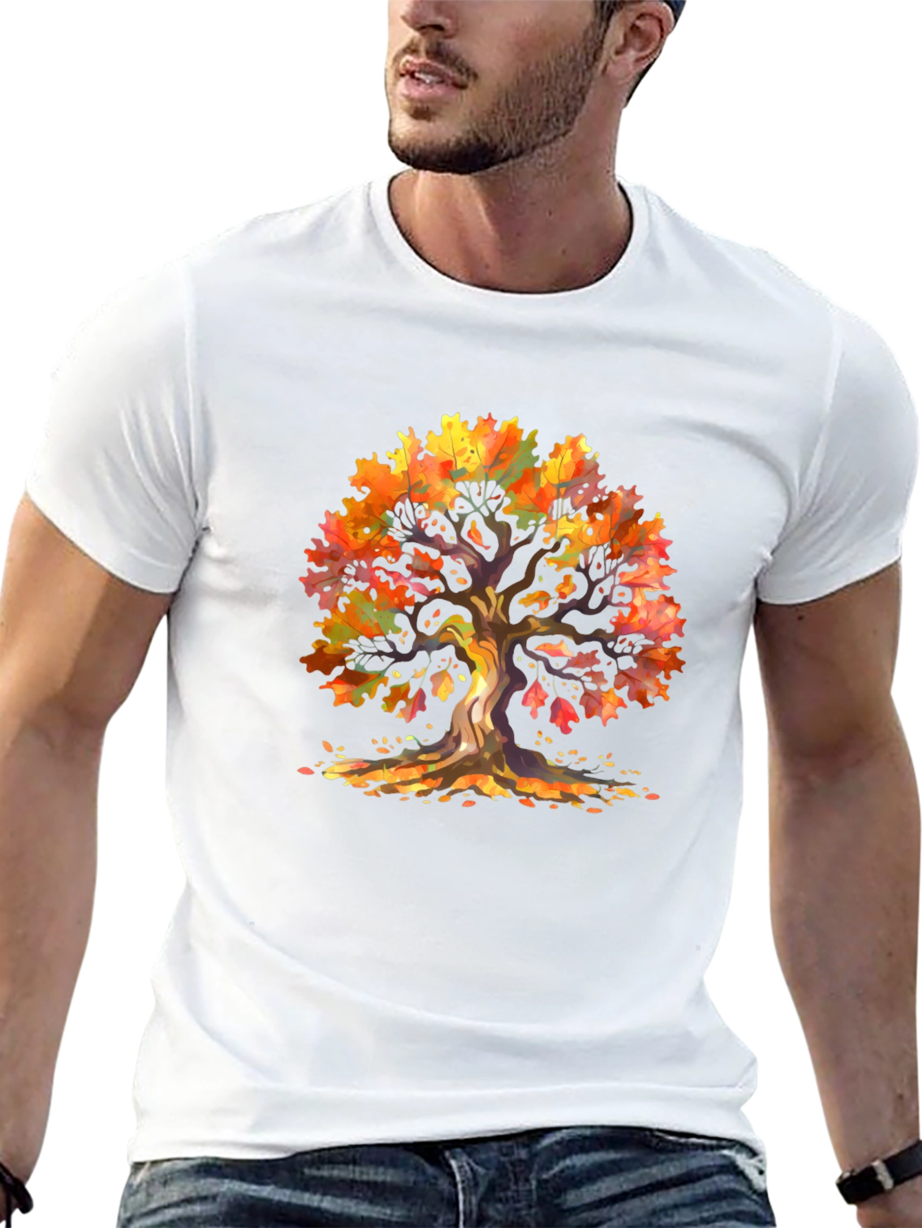 Autumn Tree Graphic Tee - Nature Inspired Shirt