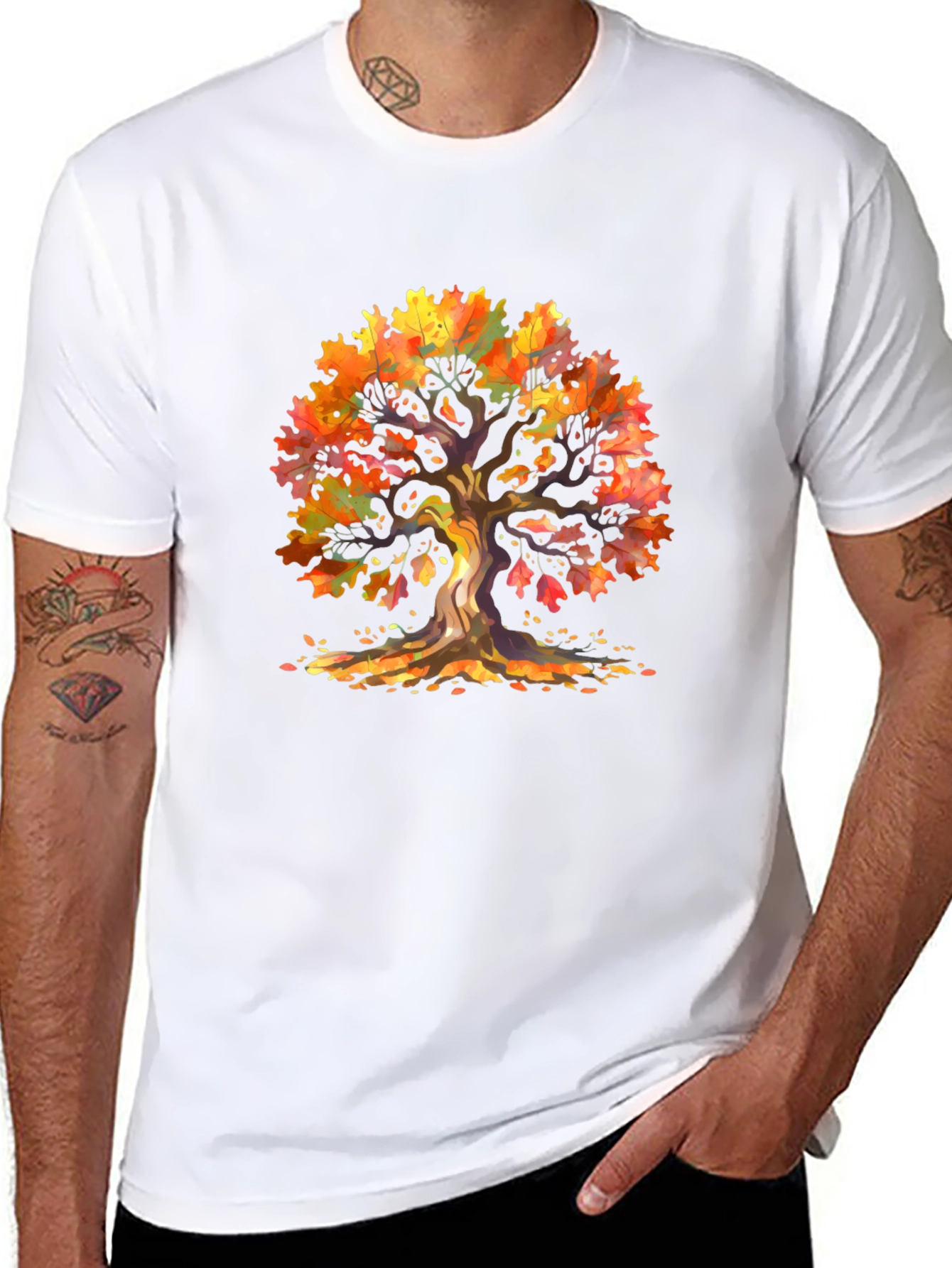 Autumn Tree Graphic Tee - Nature Inspired Shirt