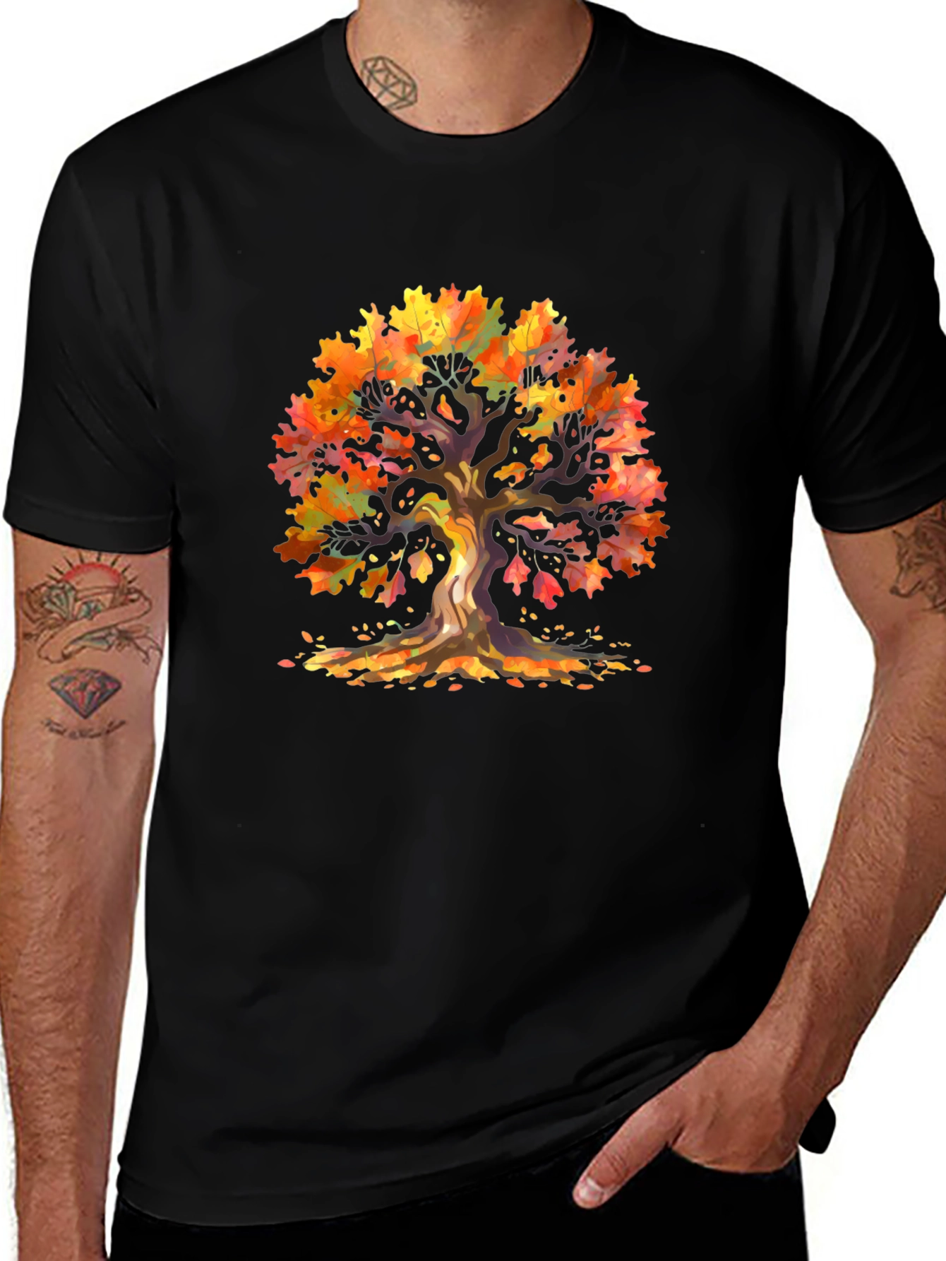 Autumn Tree Graphic Tee - Nature Inspired Shirt