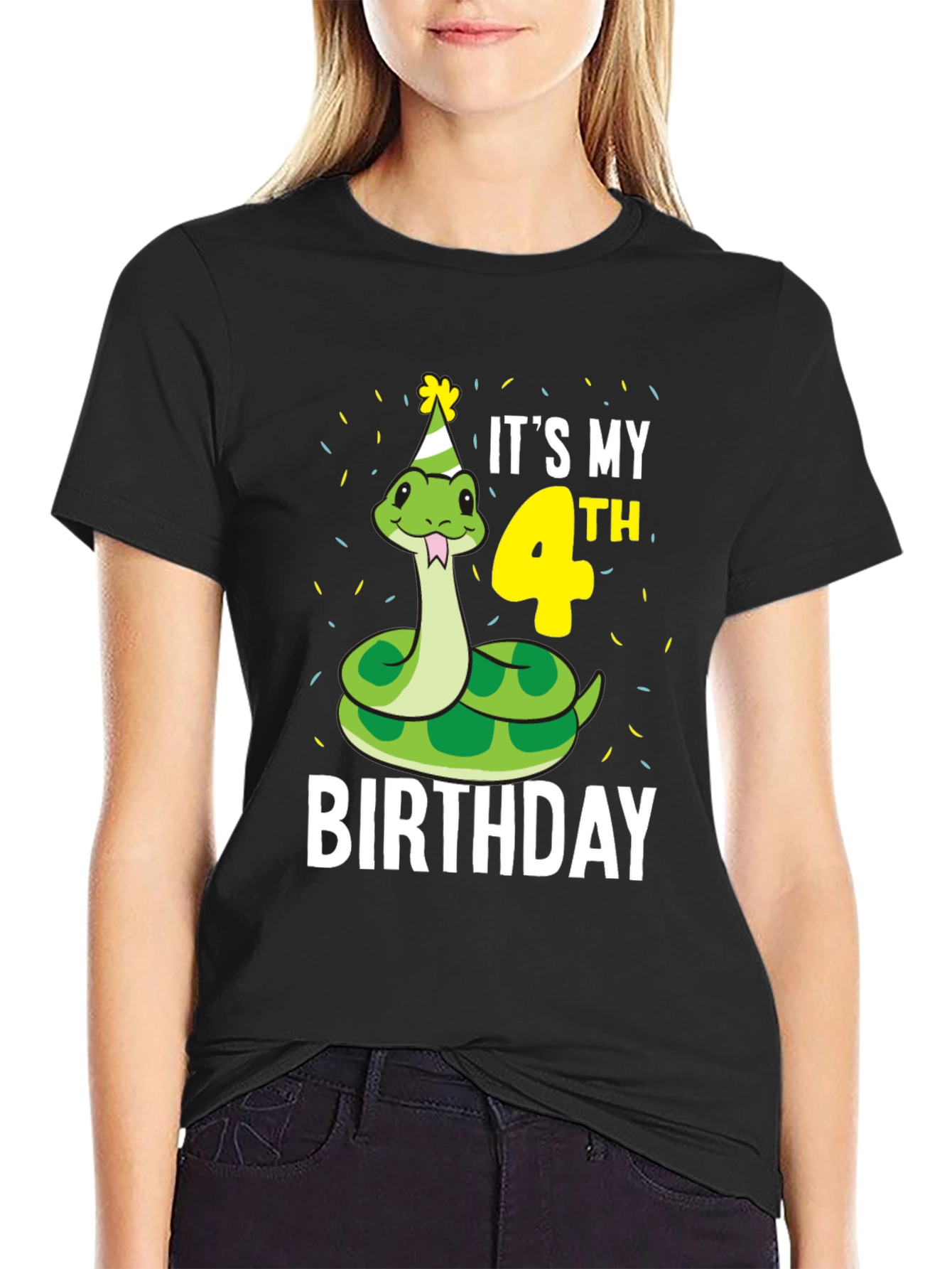 Its My 4th Birthday Snake T-Shirt