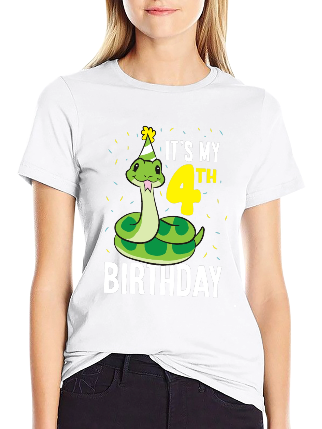 Its My 4th Birthday Snake T-Shirt