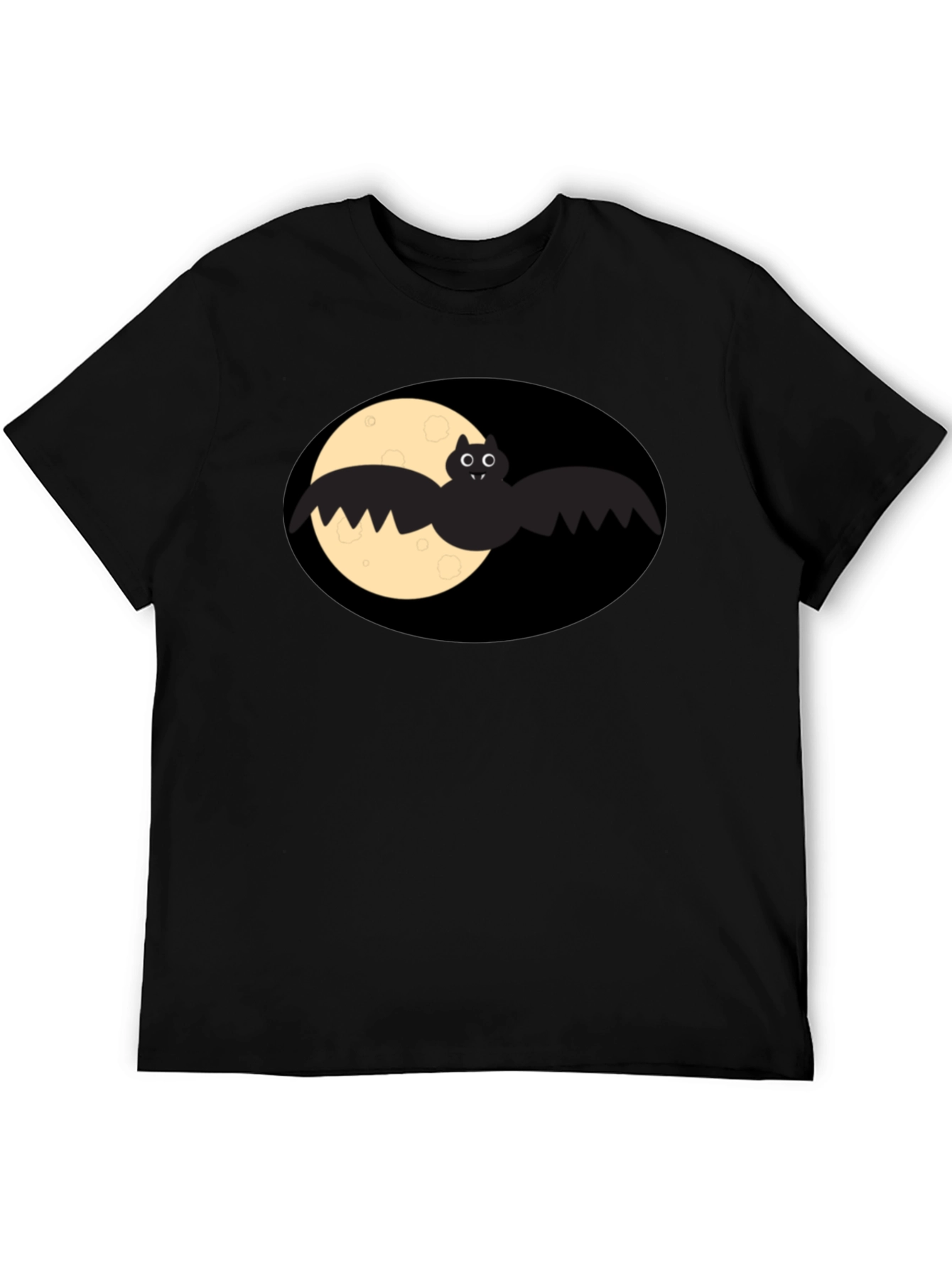 Bat & Moon Graphic Tee - Mens Black T-Shirt