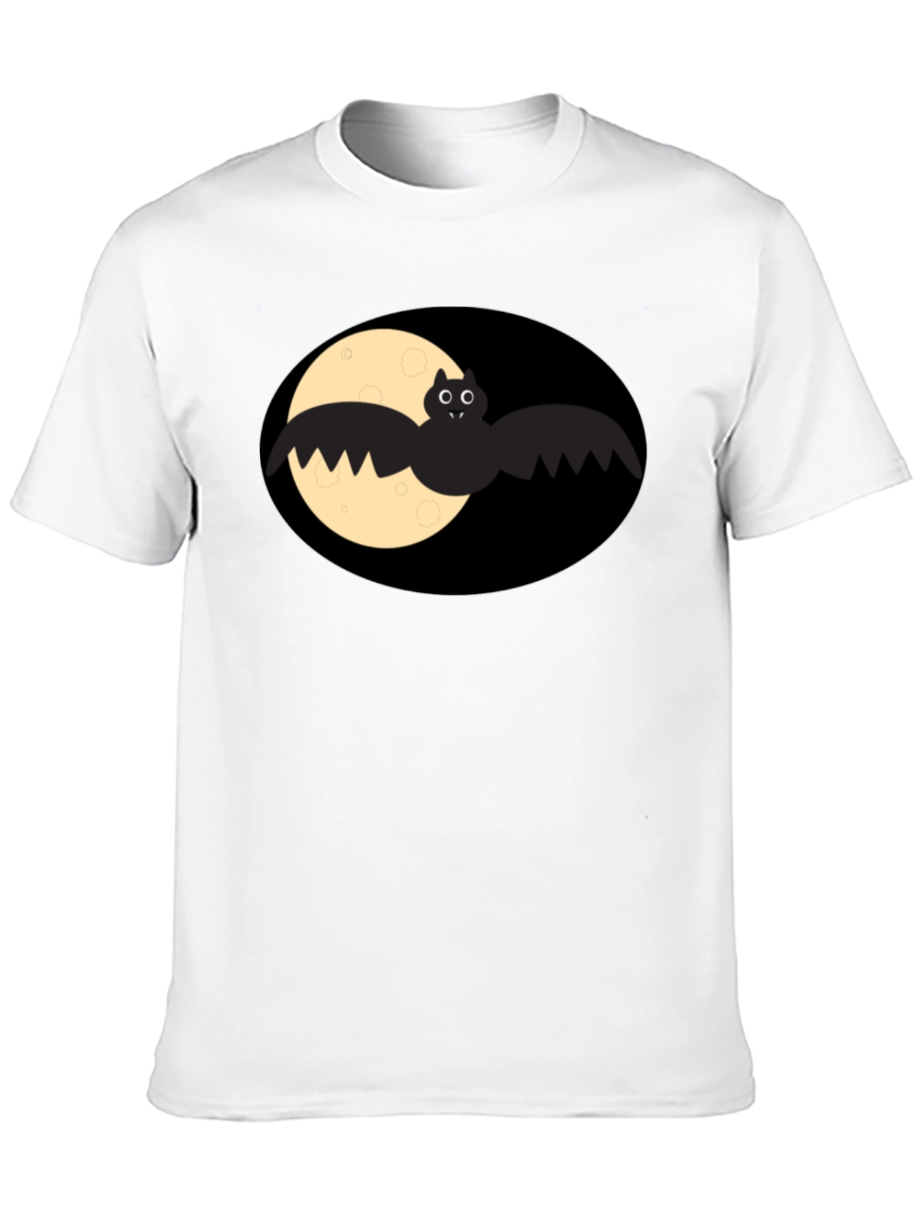 Bat & Moon Graphic Tee - Mens Black T-Shirt
