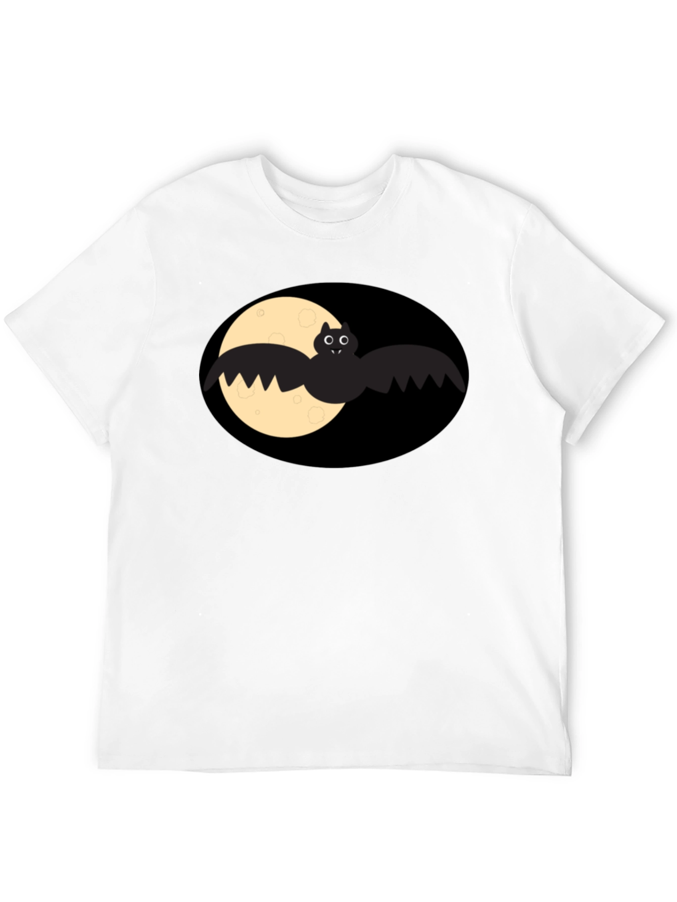 Bat & Moon Graphic Tee - Mens Black T-Shirt