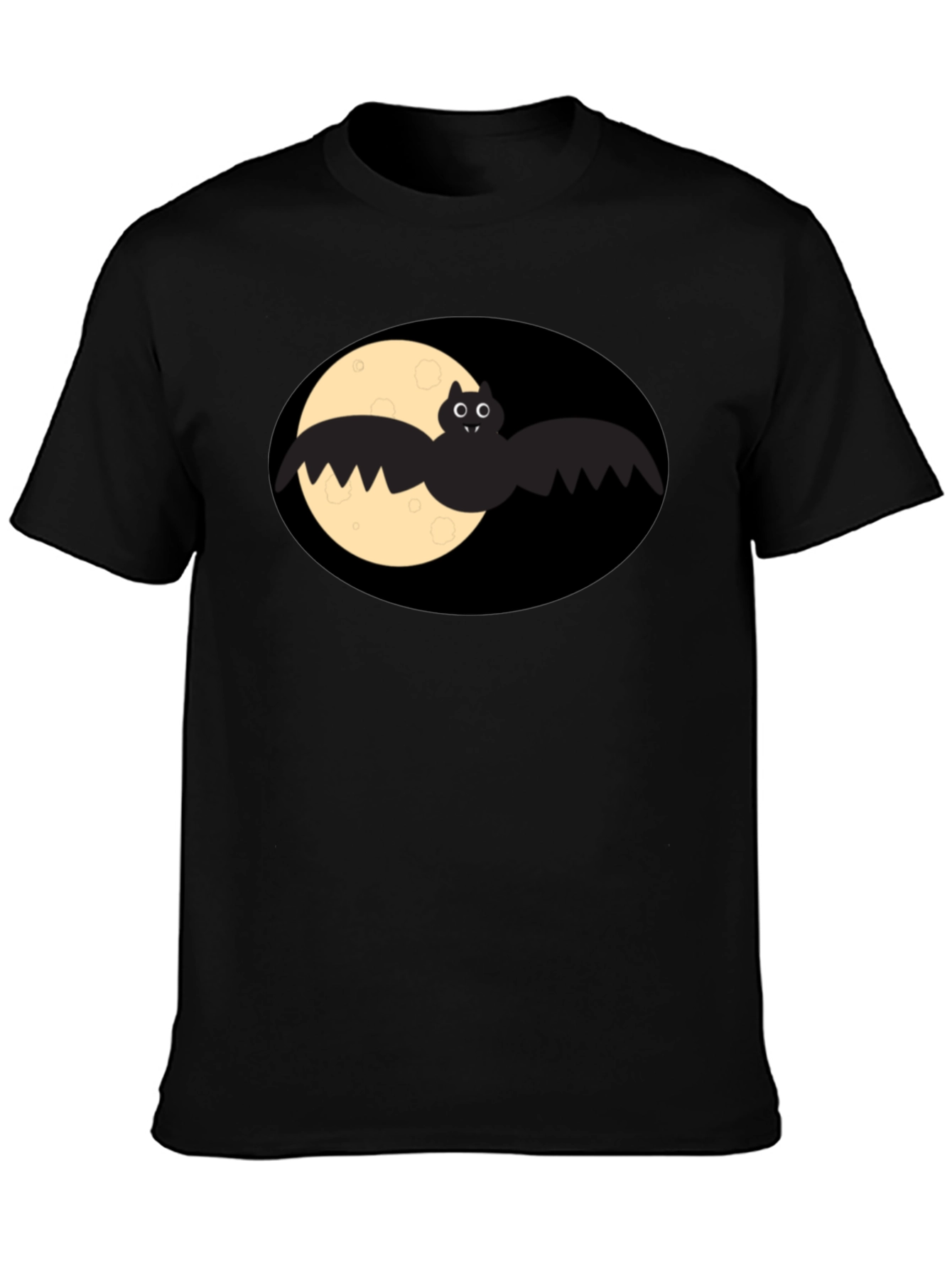 Bat & Moon Graphic Tee - Mens Black T-Shirt