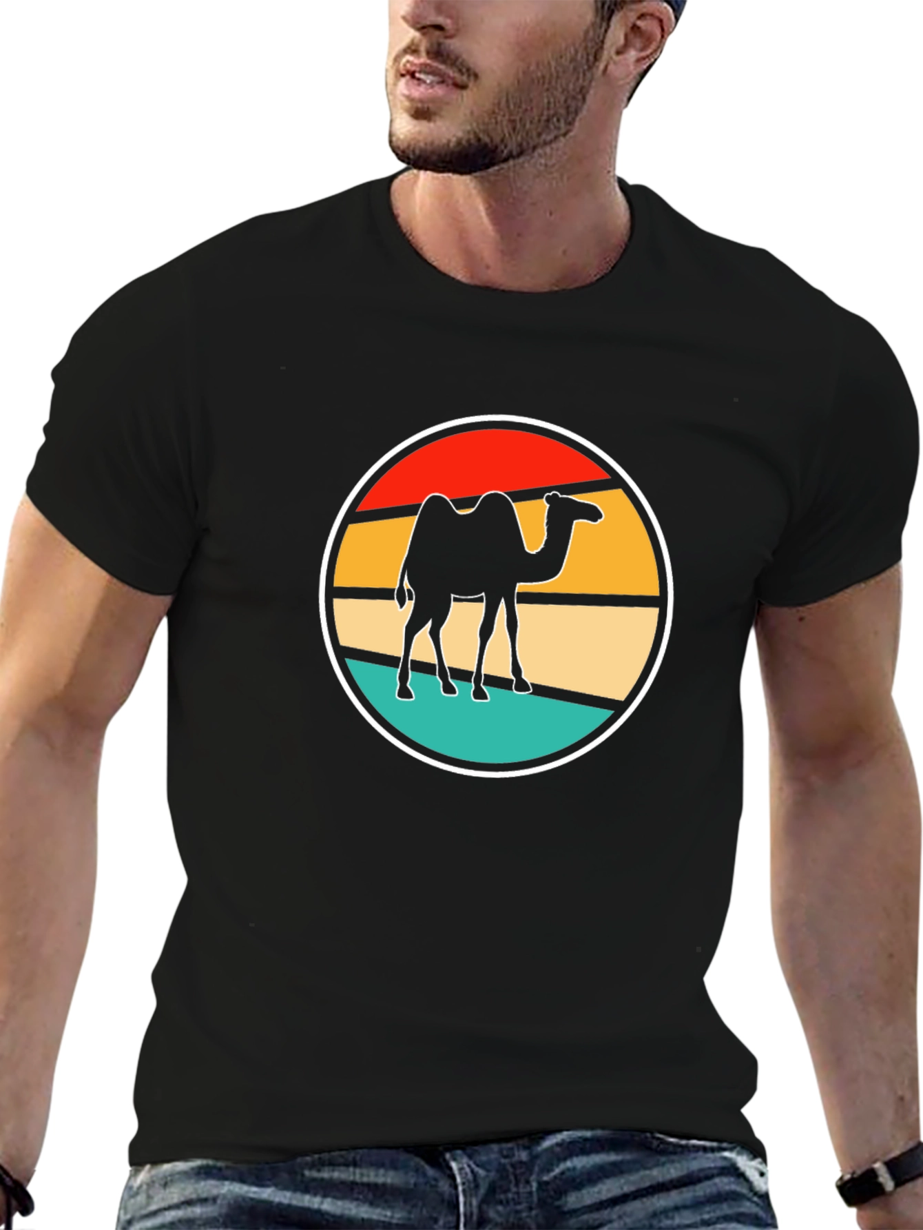 Retro Camel T-Shirt - Desert Vibes