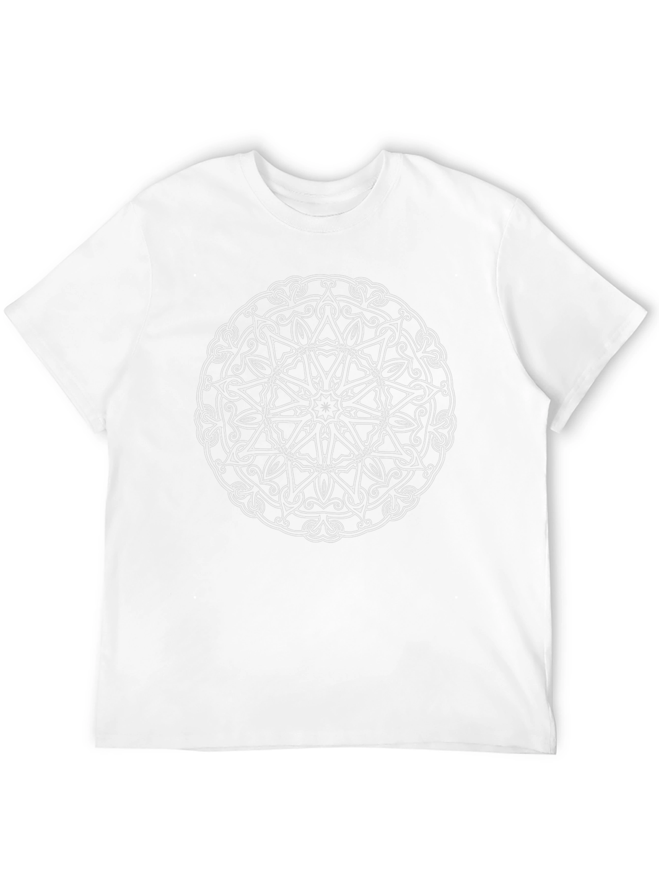 Black Tee with White Mandala Design