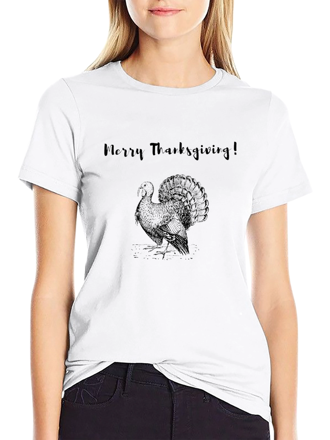 Merry Thanksgiving Turkey Graphic T-Shirt