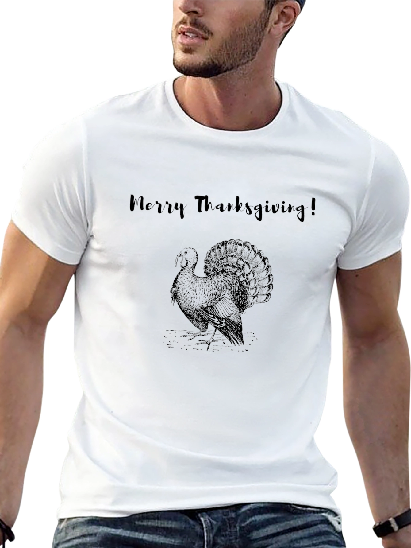 Merry Thanksgiving Turkey Graphic T-Shirt
