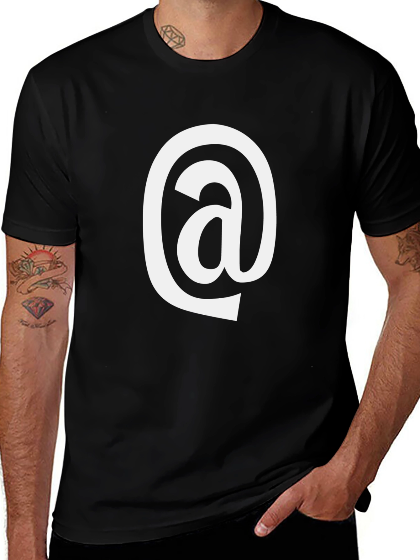 Cool At Sign Black T-Shirt - Mens Fashion