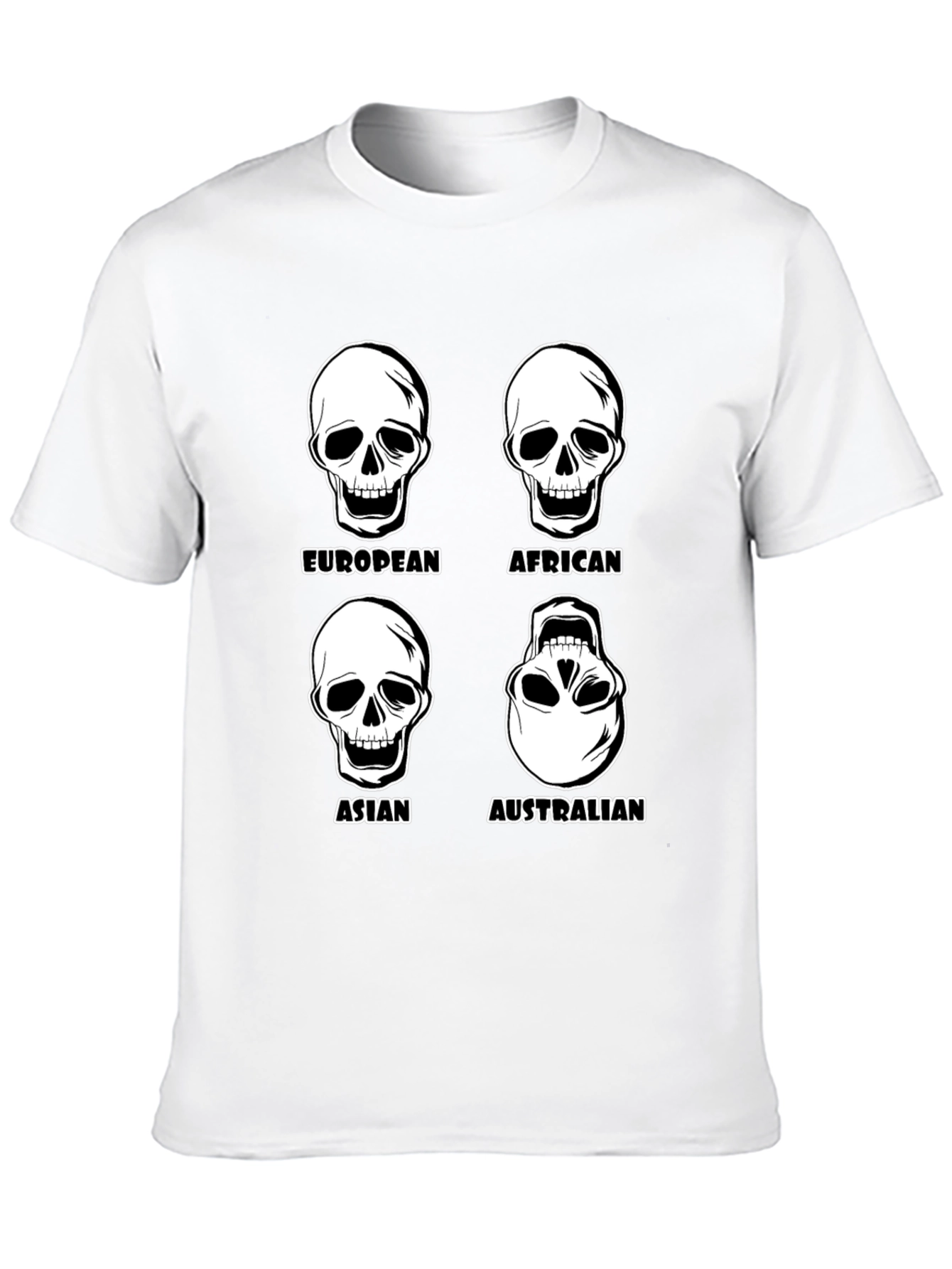 Racial Skull T-Shirt - Black Graphic Tee