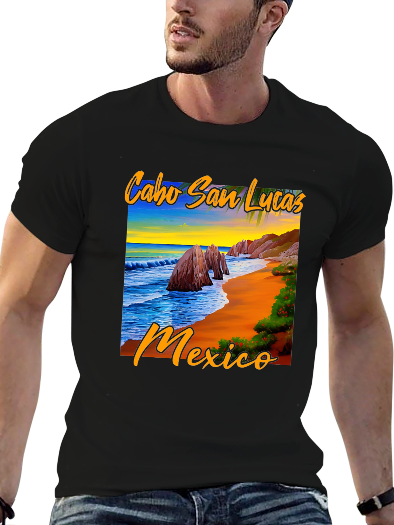 Cabo San Lucas Mexico Graphic Tee - Black