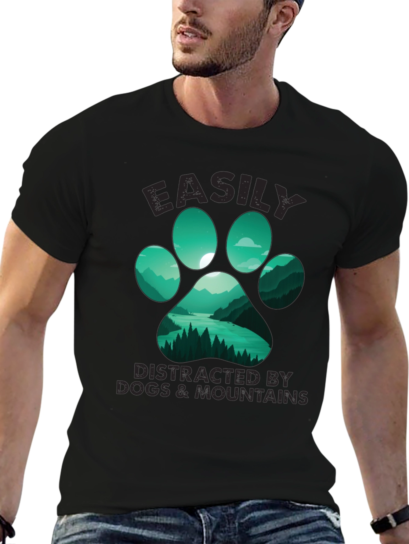 Easily Distracted By Dogs & Mountains T-Shirt