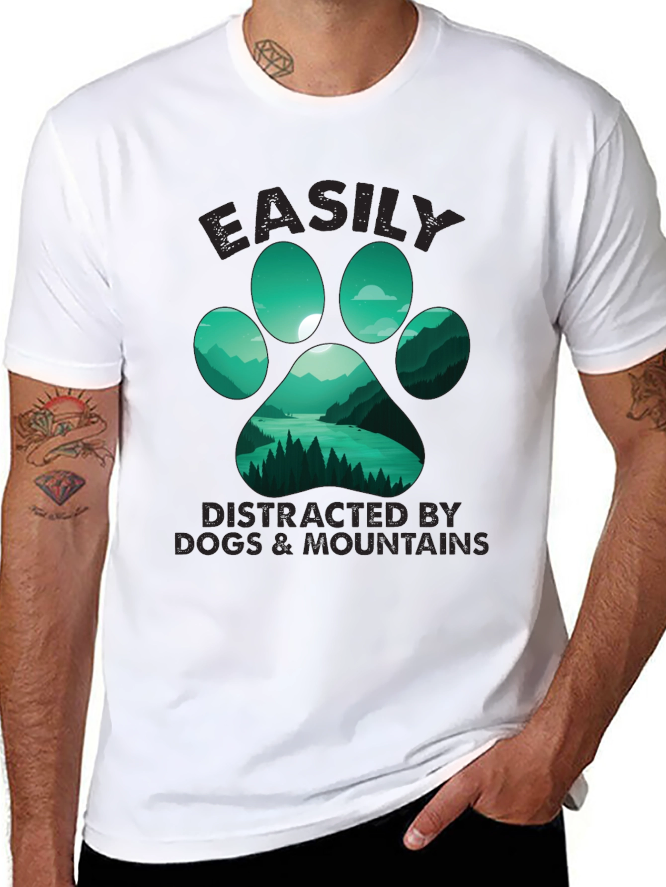 Easily Distracted By Dogs & Mountains T-Shirt