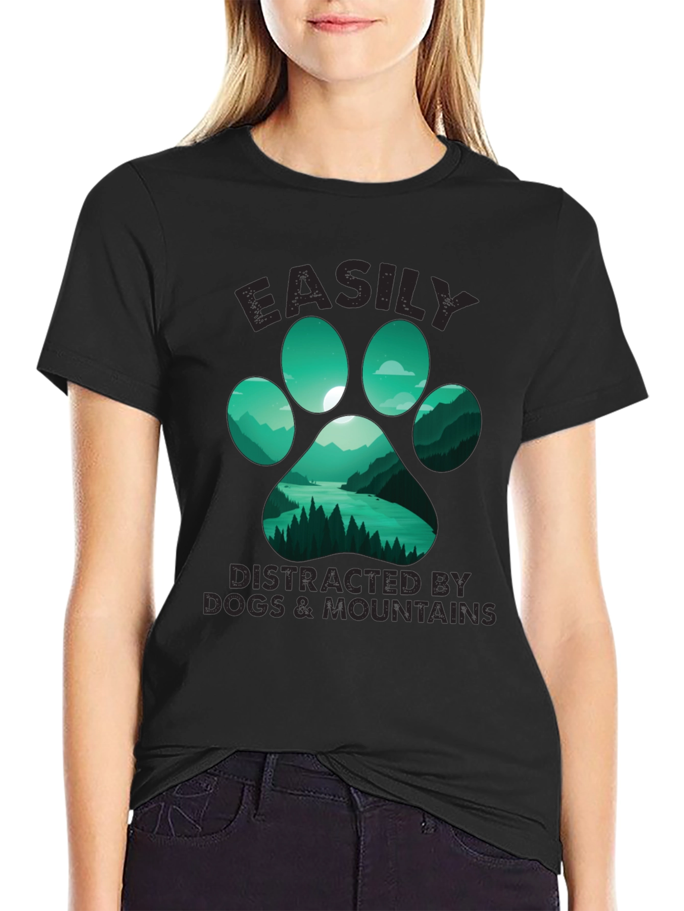 Easily Distracted By Dogs & Mountains T-Shirt