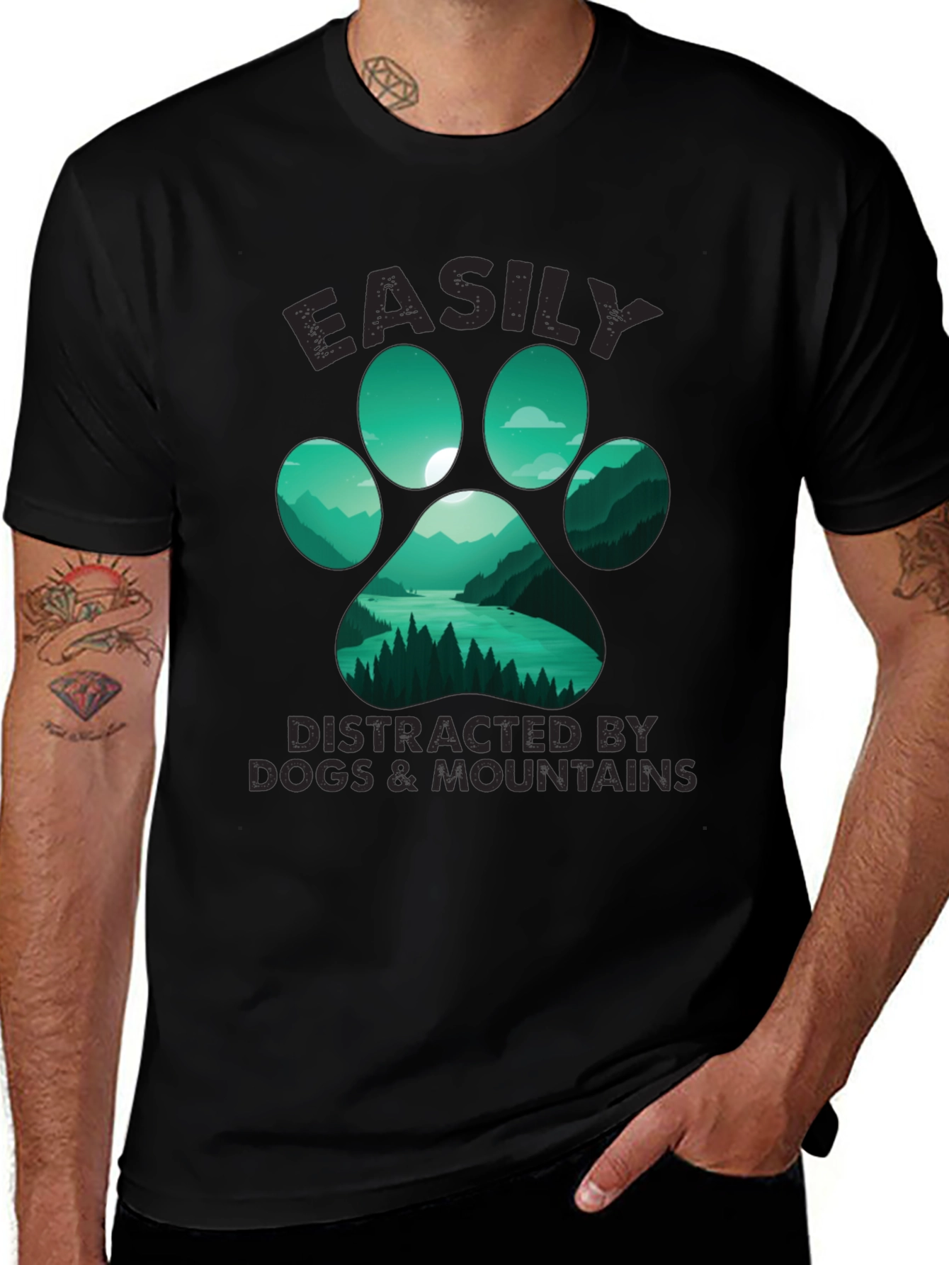 Easily Distracted By Dogs & Mountains T-Shirt