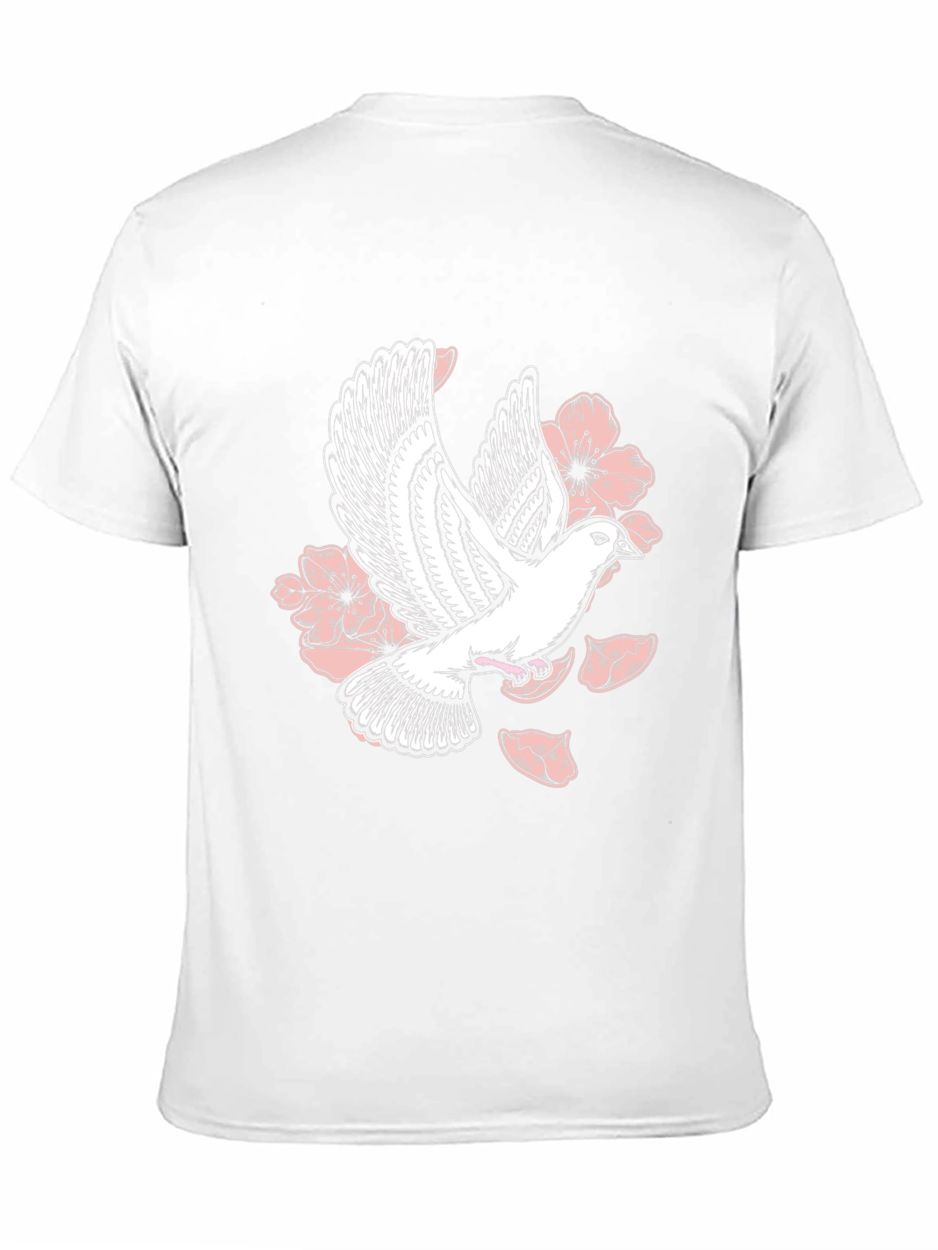 Dove & Floral Graphic Black T-Shirt