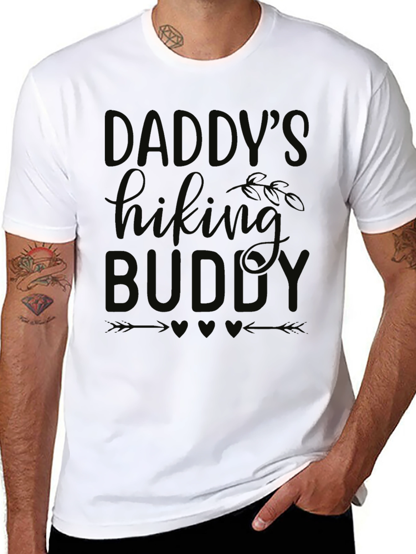 Daddys Hiking Buddy Black Graphic Tee