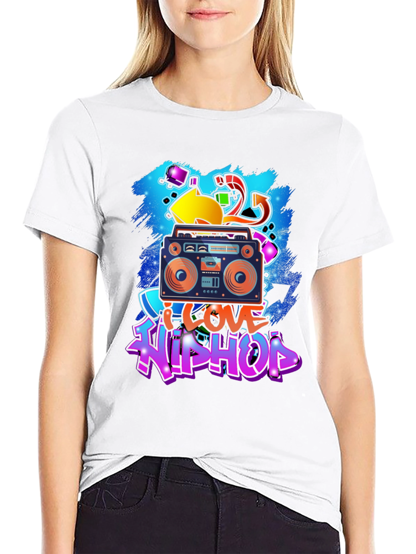 I Love Hip Hop Graphic T-Shirt - Boombox