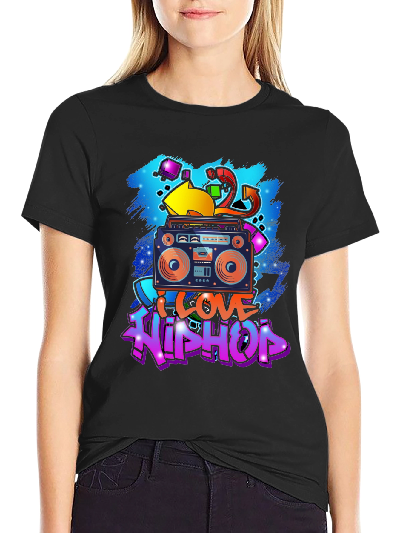 I Love Hip Hop Graphic T-Shirt - Boombox