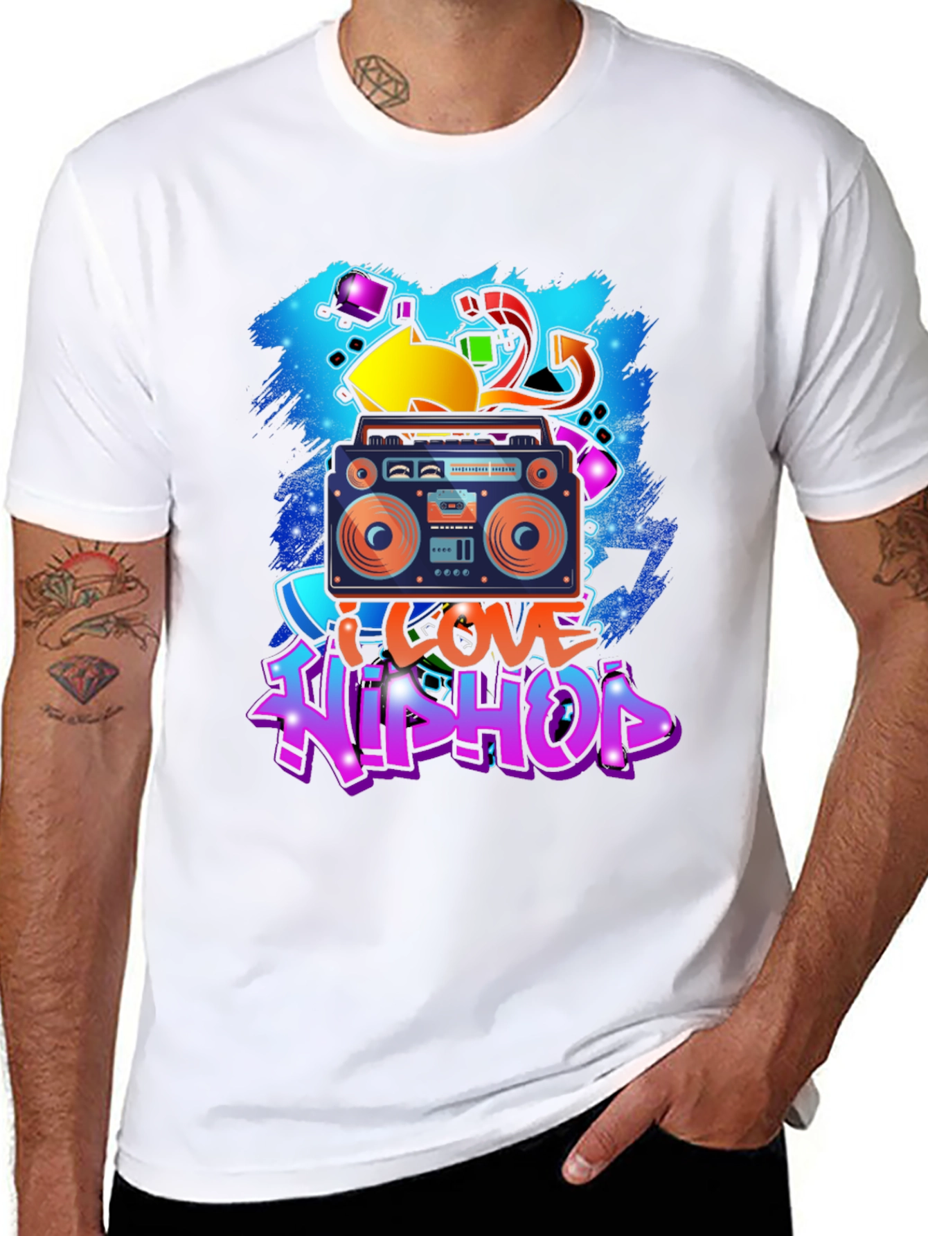 I Love Hip Hop Graphic T-Shirt - Boombox