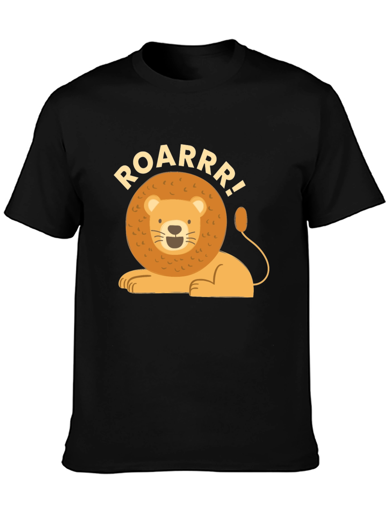 Roar! Lion Graphic Tee - Stylish Black T-Shirt