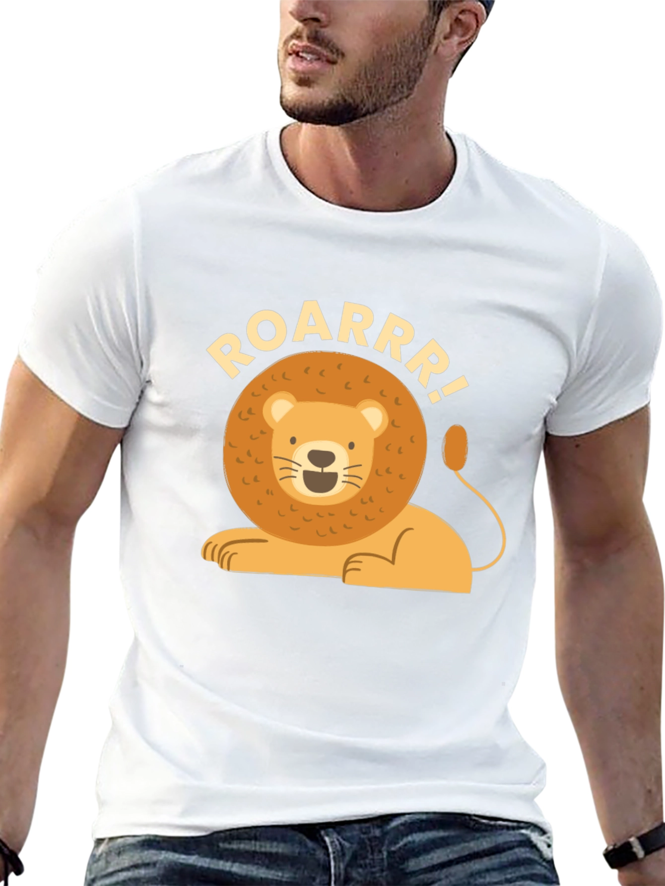 Roar! Lion Graphic Tee - Stylish Black T-Shirt