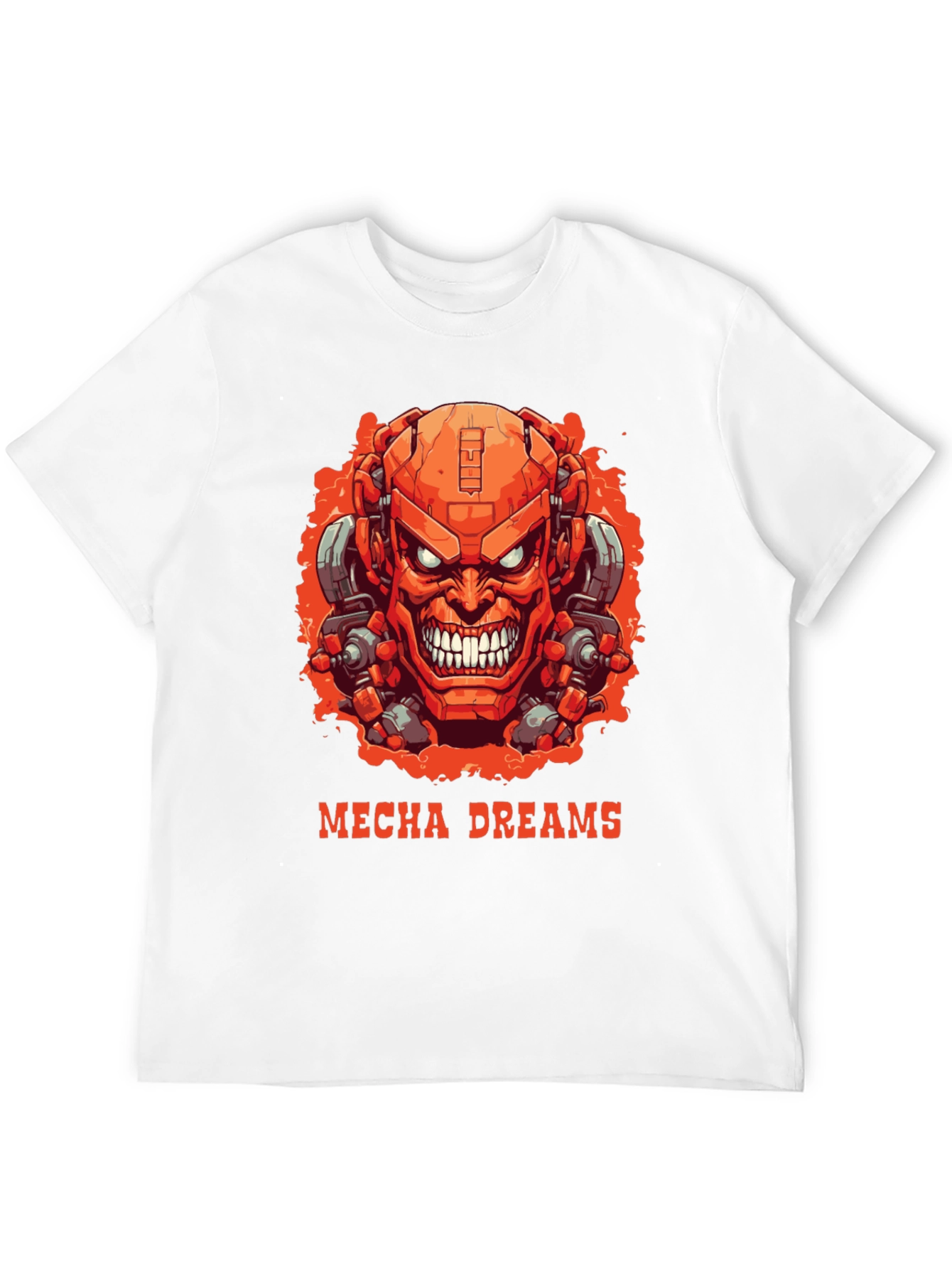 Mecha Dreams Graphic Tee - Robot Head T-Shirt