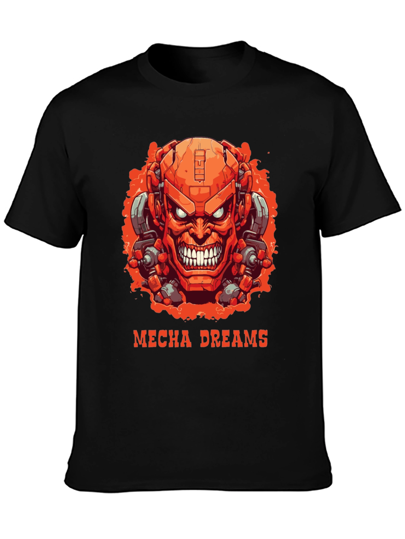 Mecha Dreams Graphic Tee - Robot Head T-Shirt