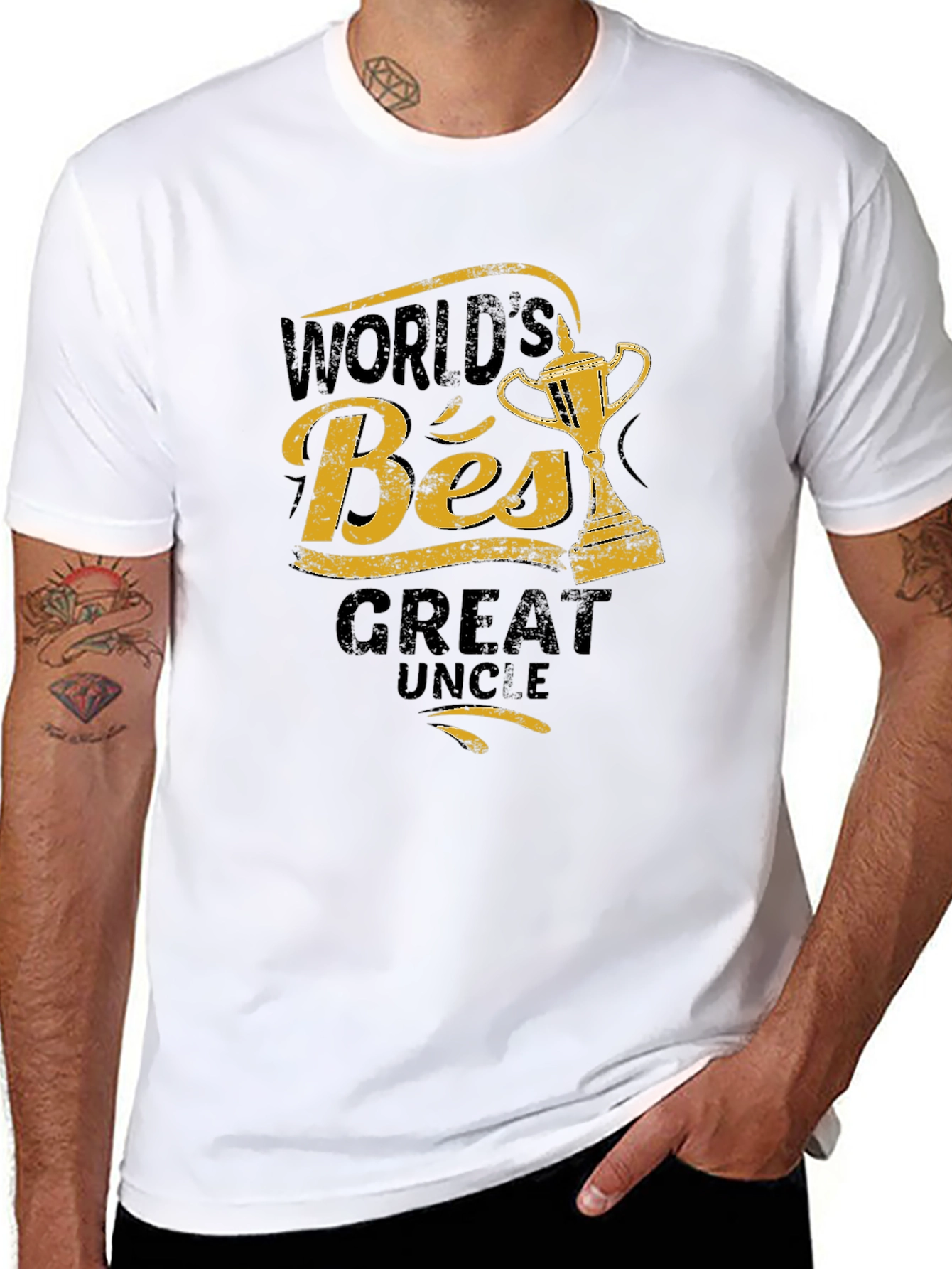 Worlds Best Great Uncle Black T-Shirt