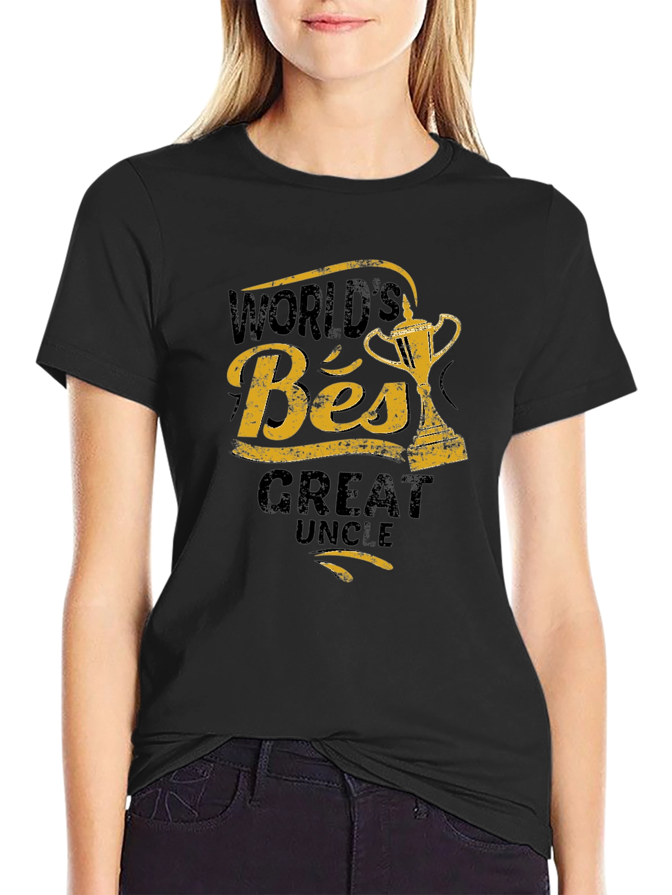 Worlds Best Great Uncle Black T-Shirt