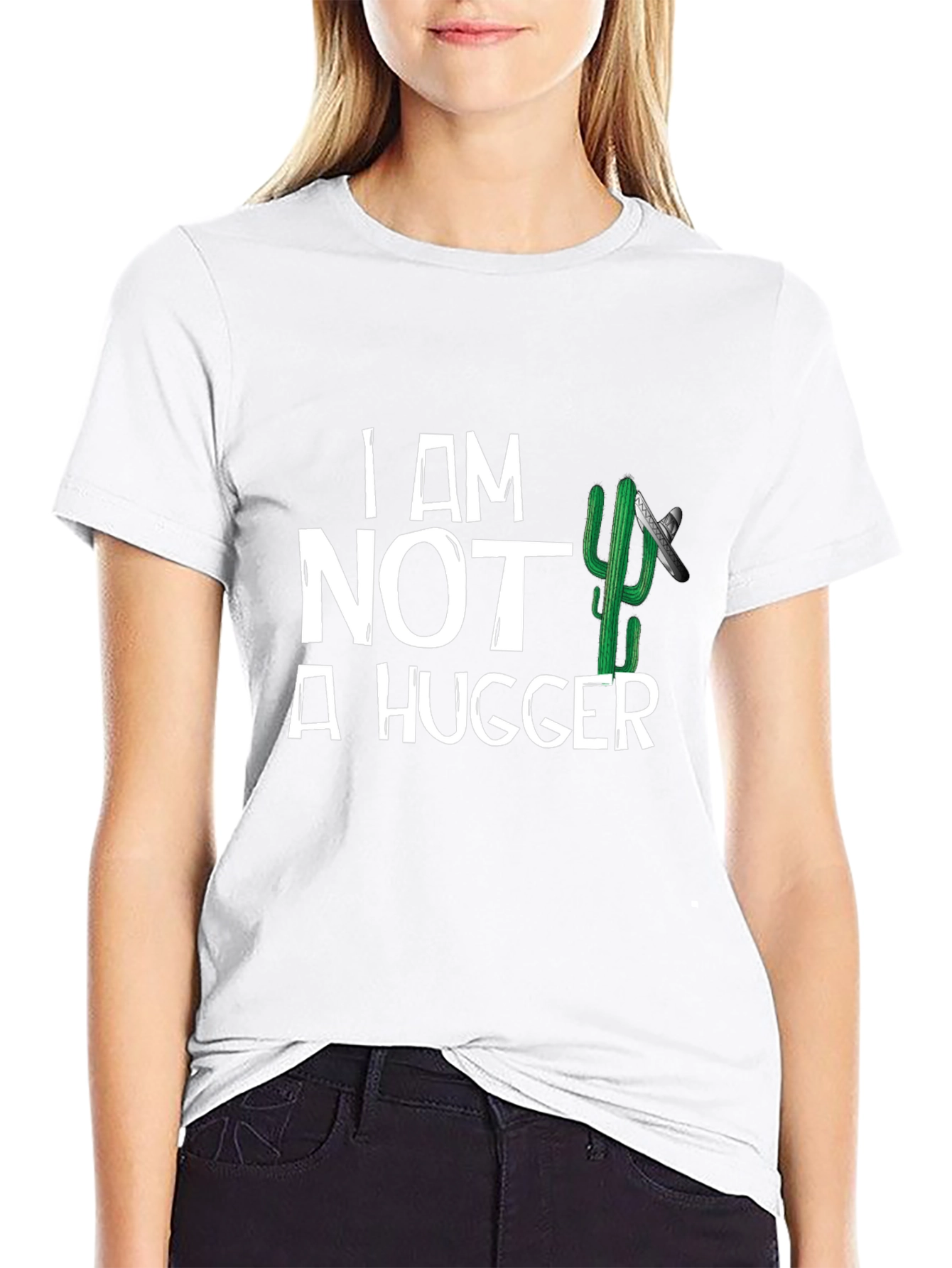 I am Not a Hugger T-Shirt Cactus Graphic Tee