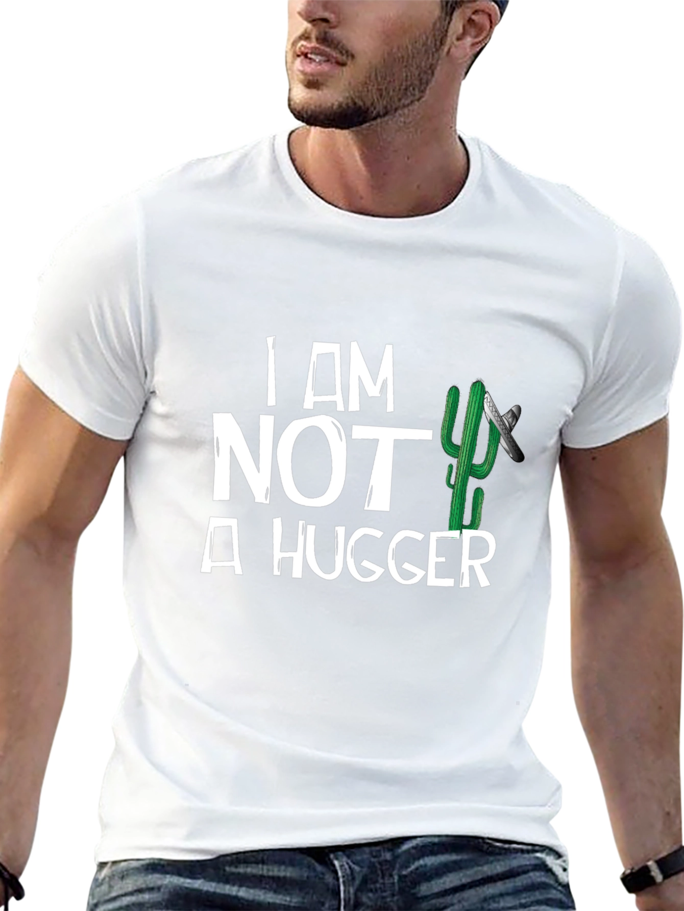 I am Not a Hugger T-Shirt Cactus Graphic Tee