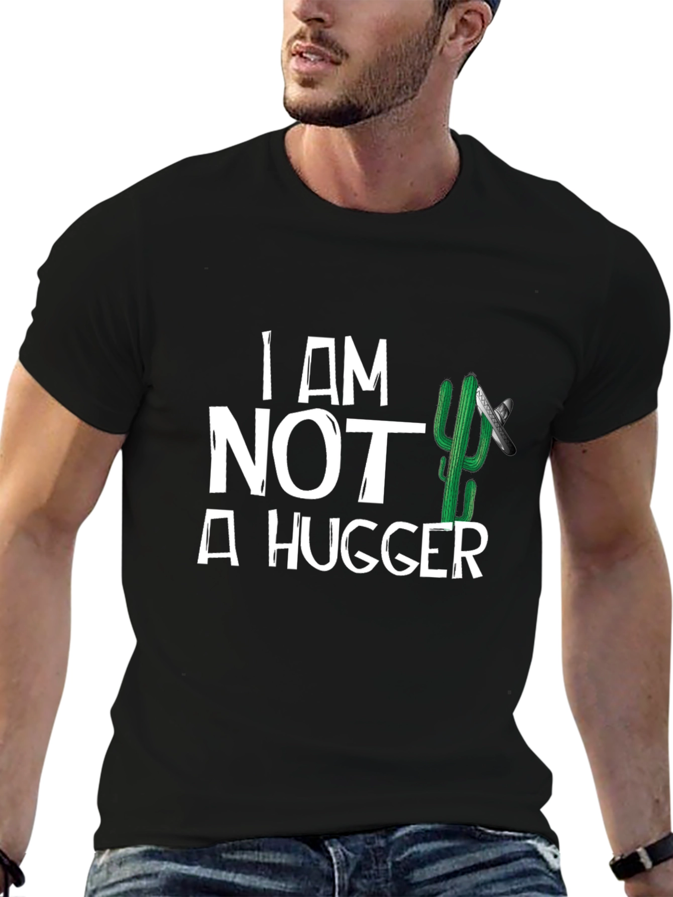 I am Not a Hugger T-Shirt Cactus Graphic Tee