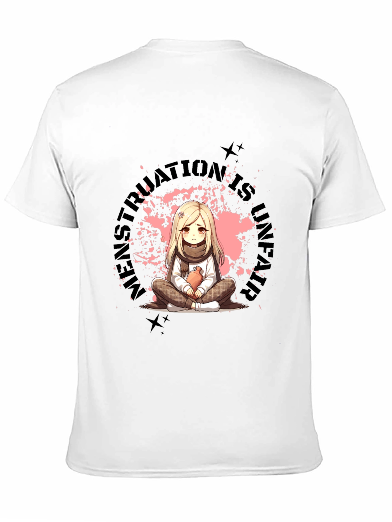 Black T-Shirt with Manga-Style Graphic