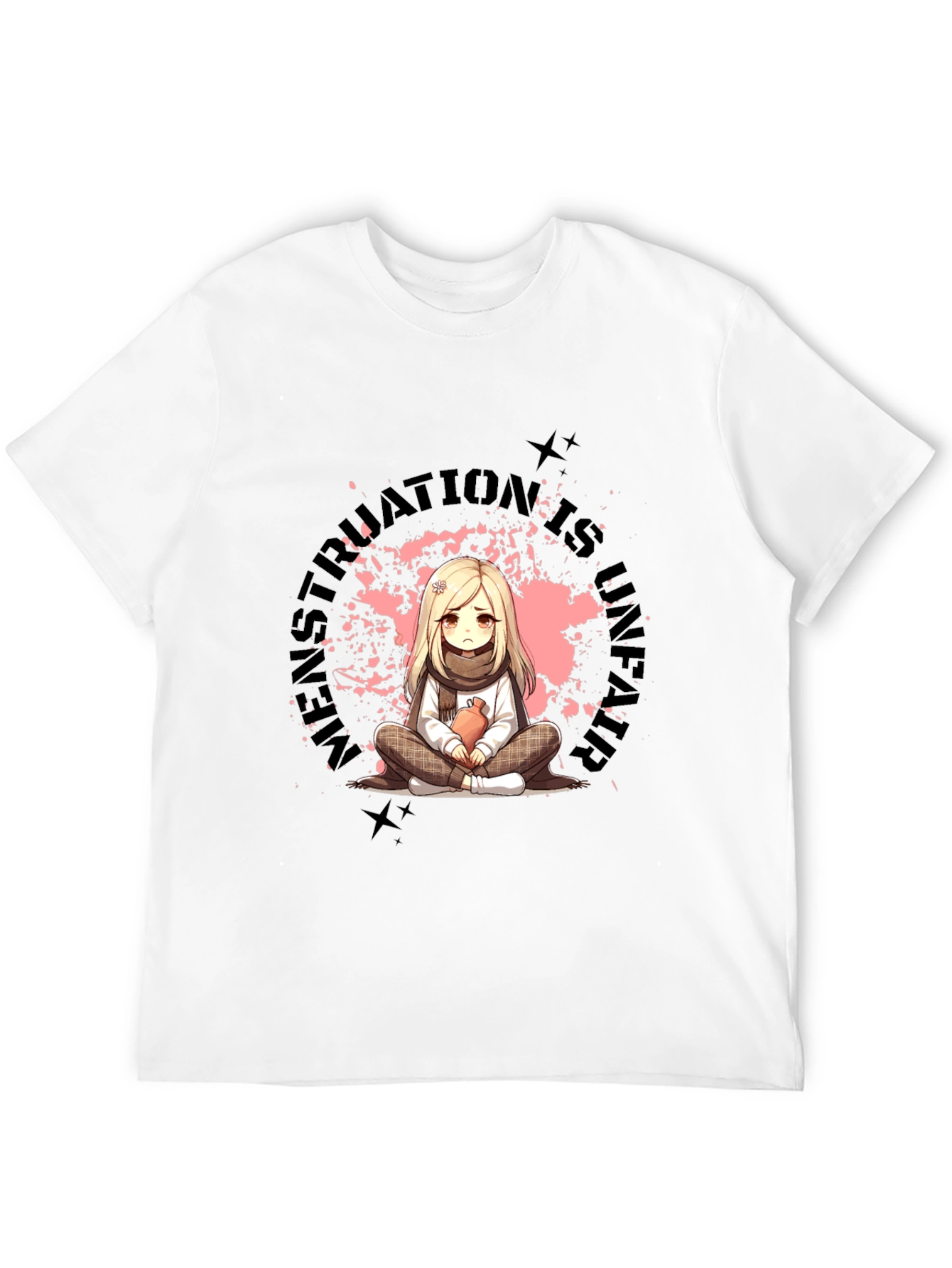 Black T-Shirt with Manga-Style Graphic