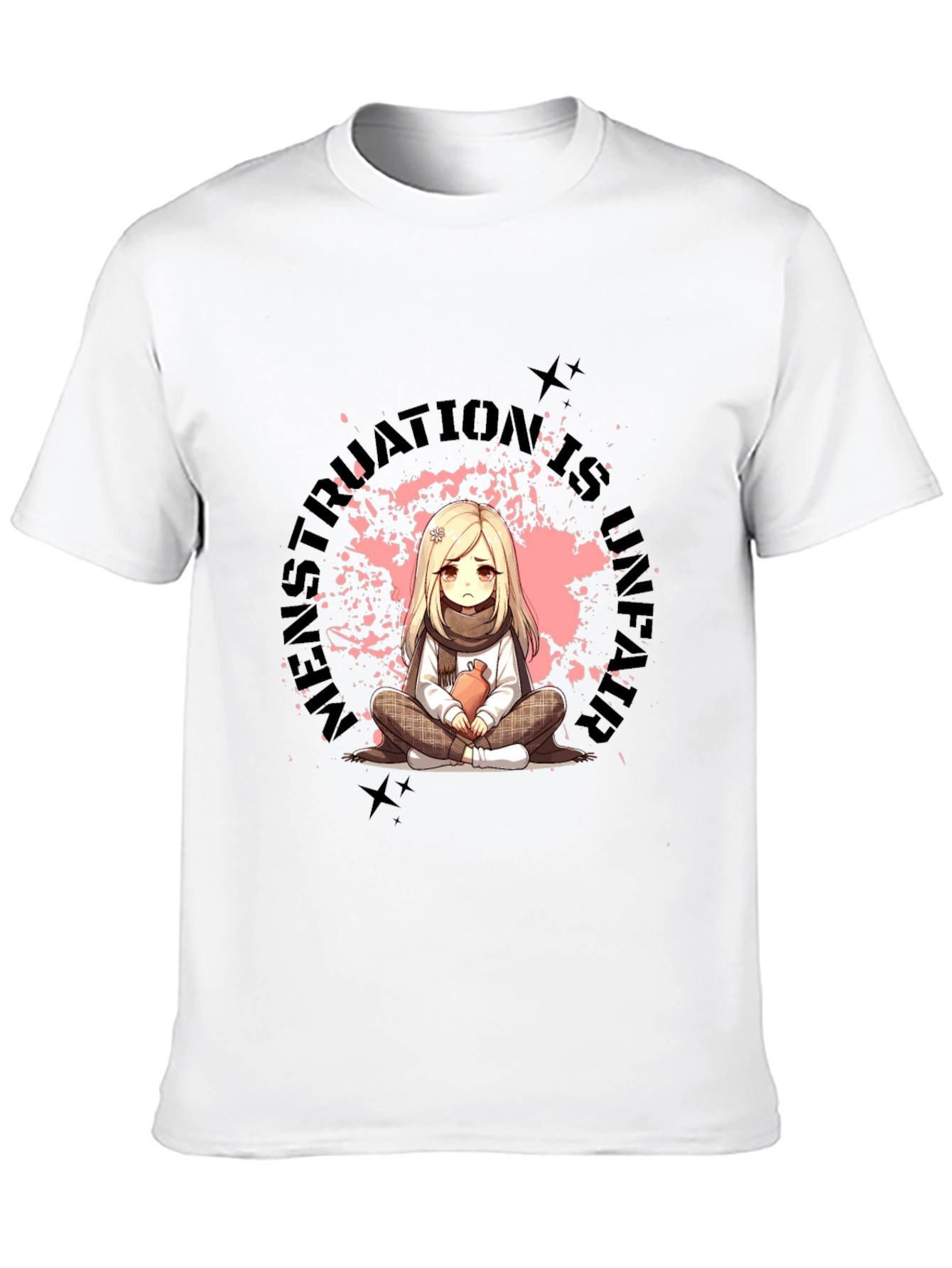Black T-Shirt with Manga-Style Graphic