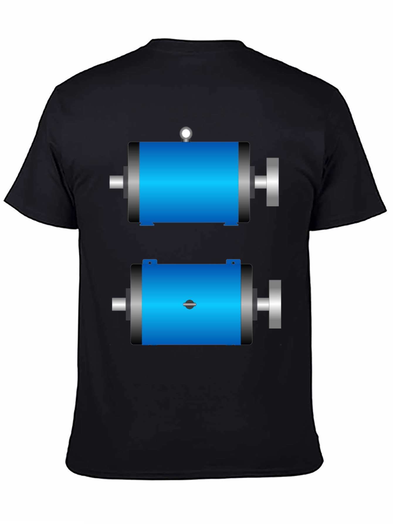 Mens Black T-Shirt with Motor Design