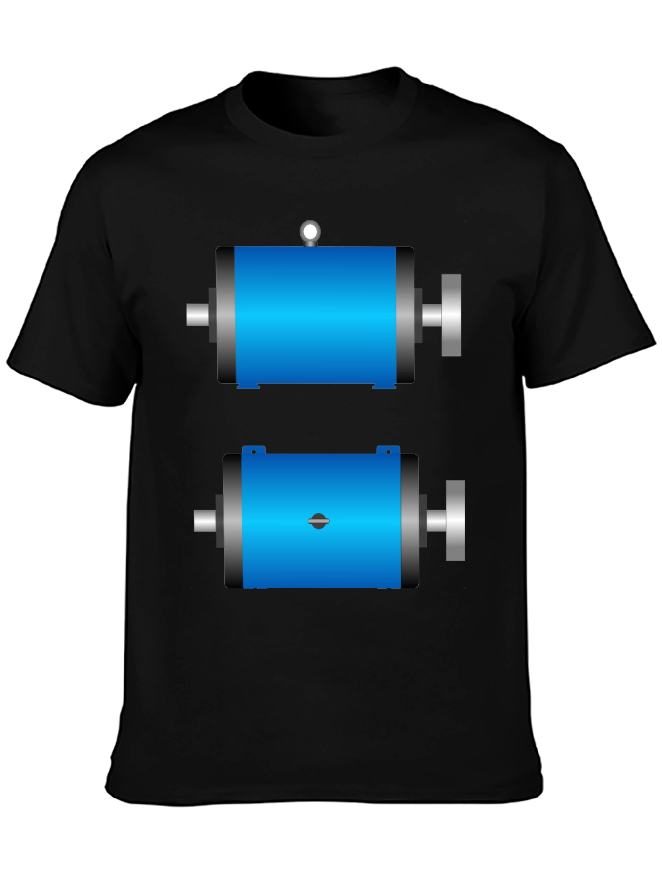 Mens Black T-Shirt with Motor Design
