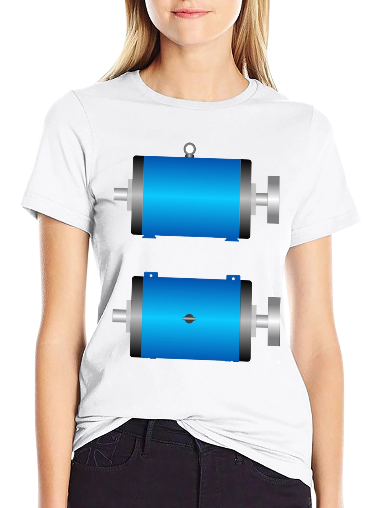 Mens Black T-Shirt with Motor Design