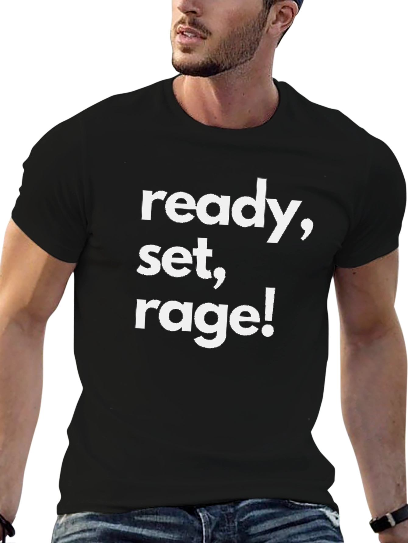Ready Set Rage! Graphic Tee - Black Cotton Blend