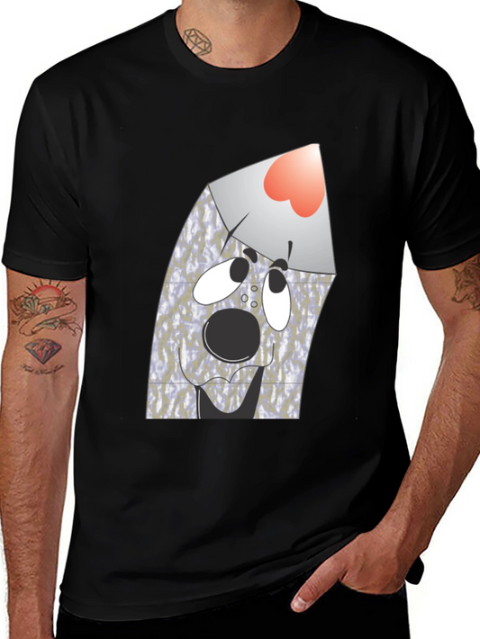 Cartoon Character Print Black T-Shirt